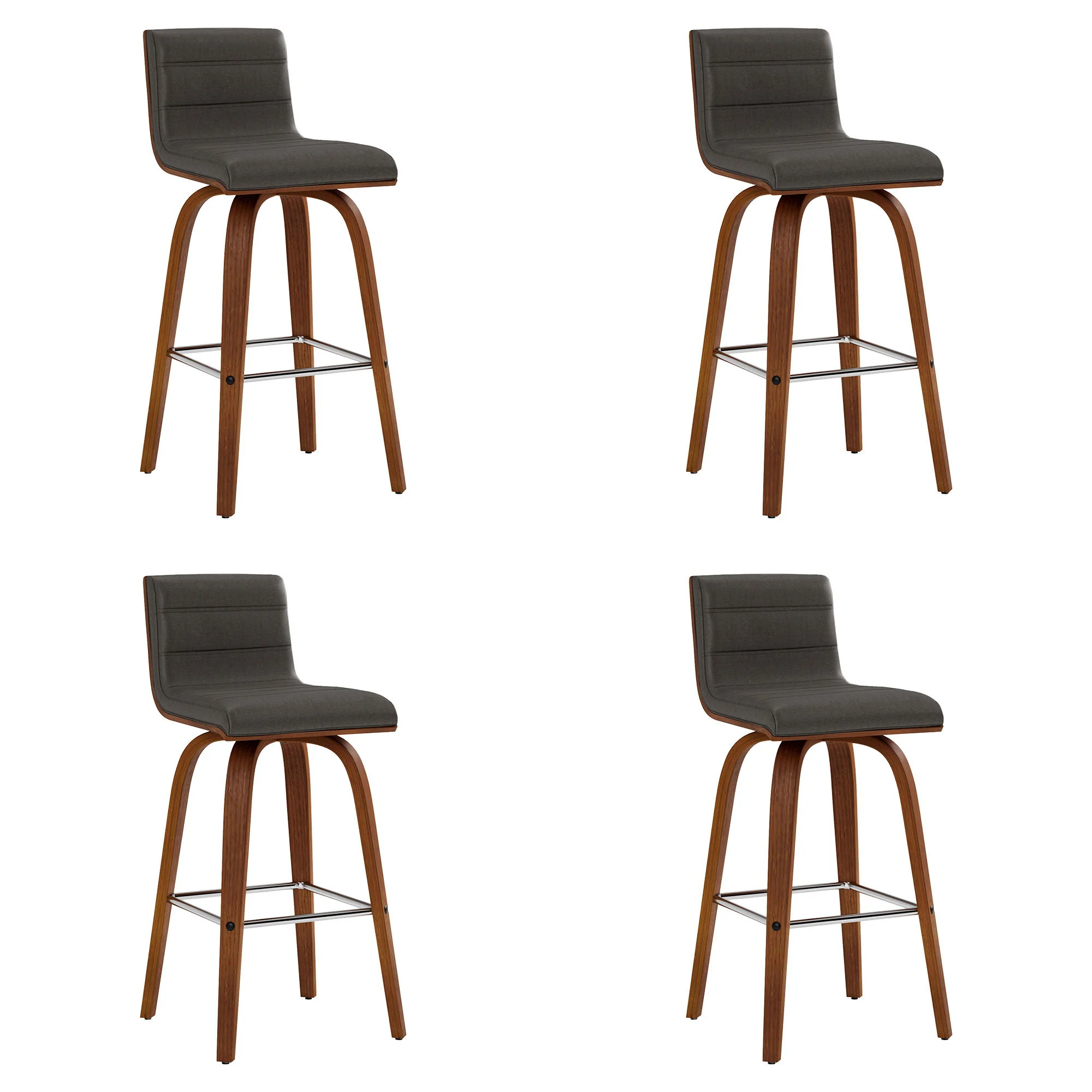 Vienna - 26" Swivel Counter Stool - Walnut Wood - Image 5