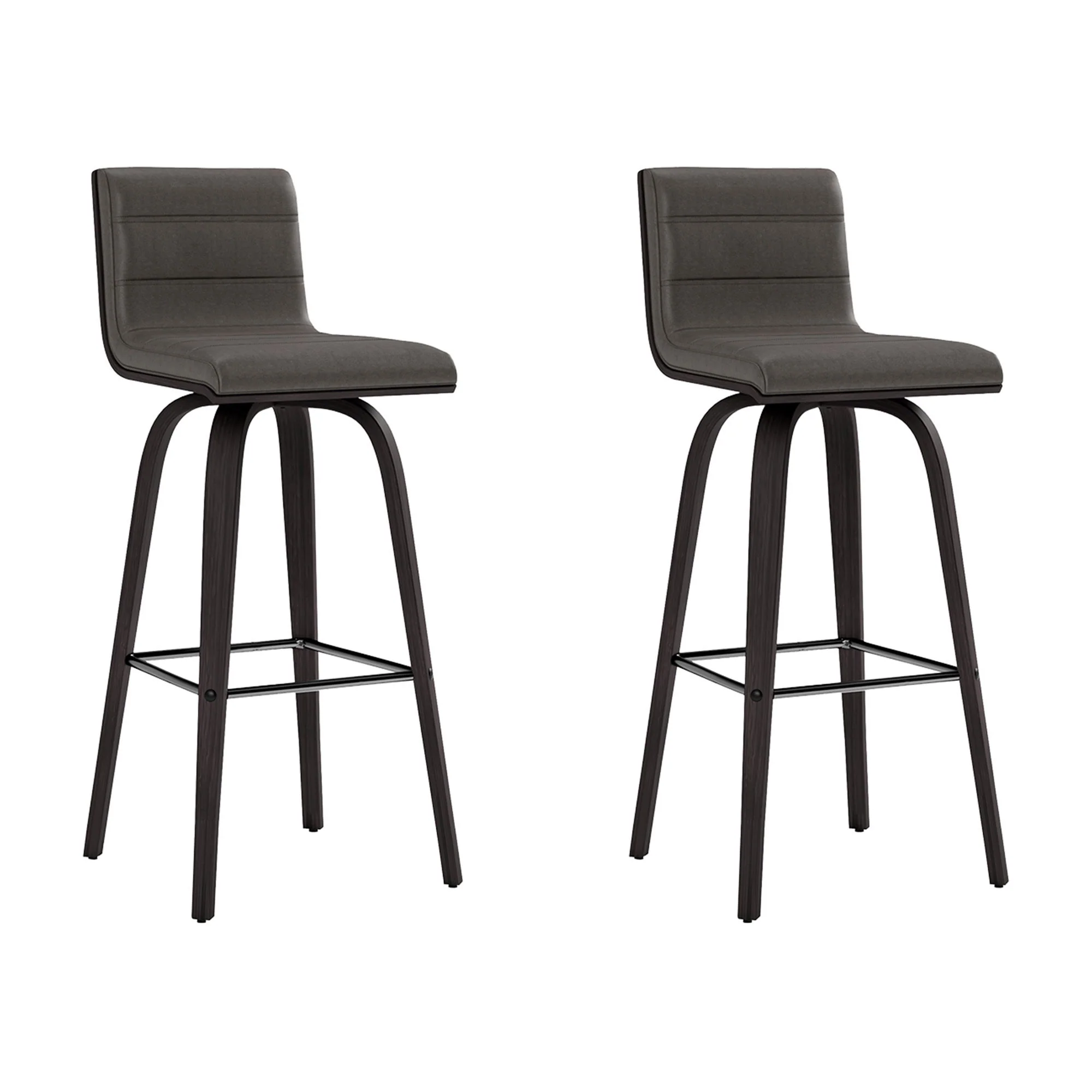 Vienna - 30" Swivel Bar Stool - Black Wood - Image 2