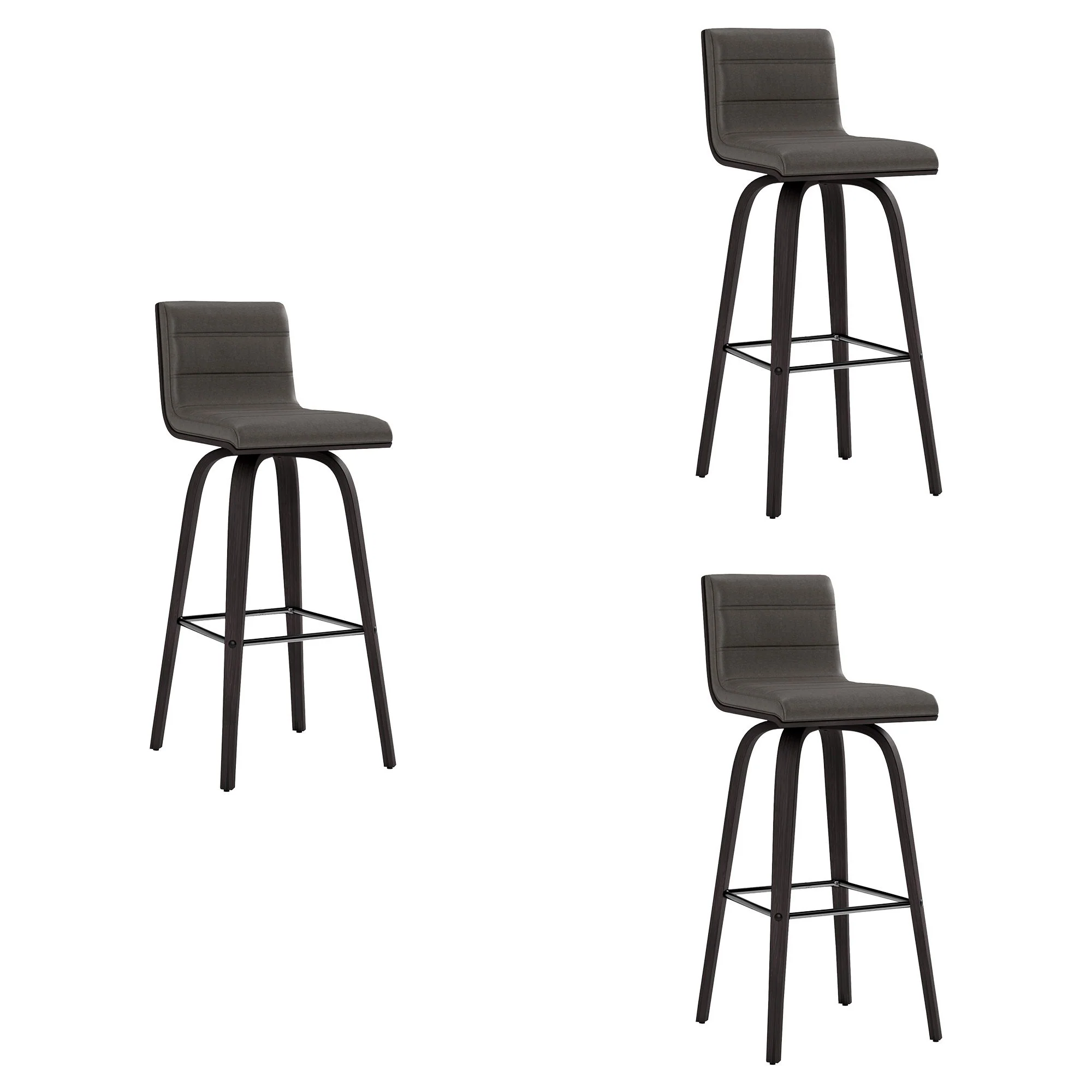 Vienna - 30" Swivel Bar Stool - Black Wood - Image 4