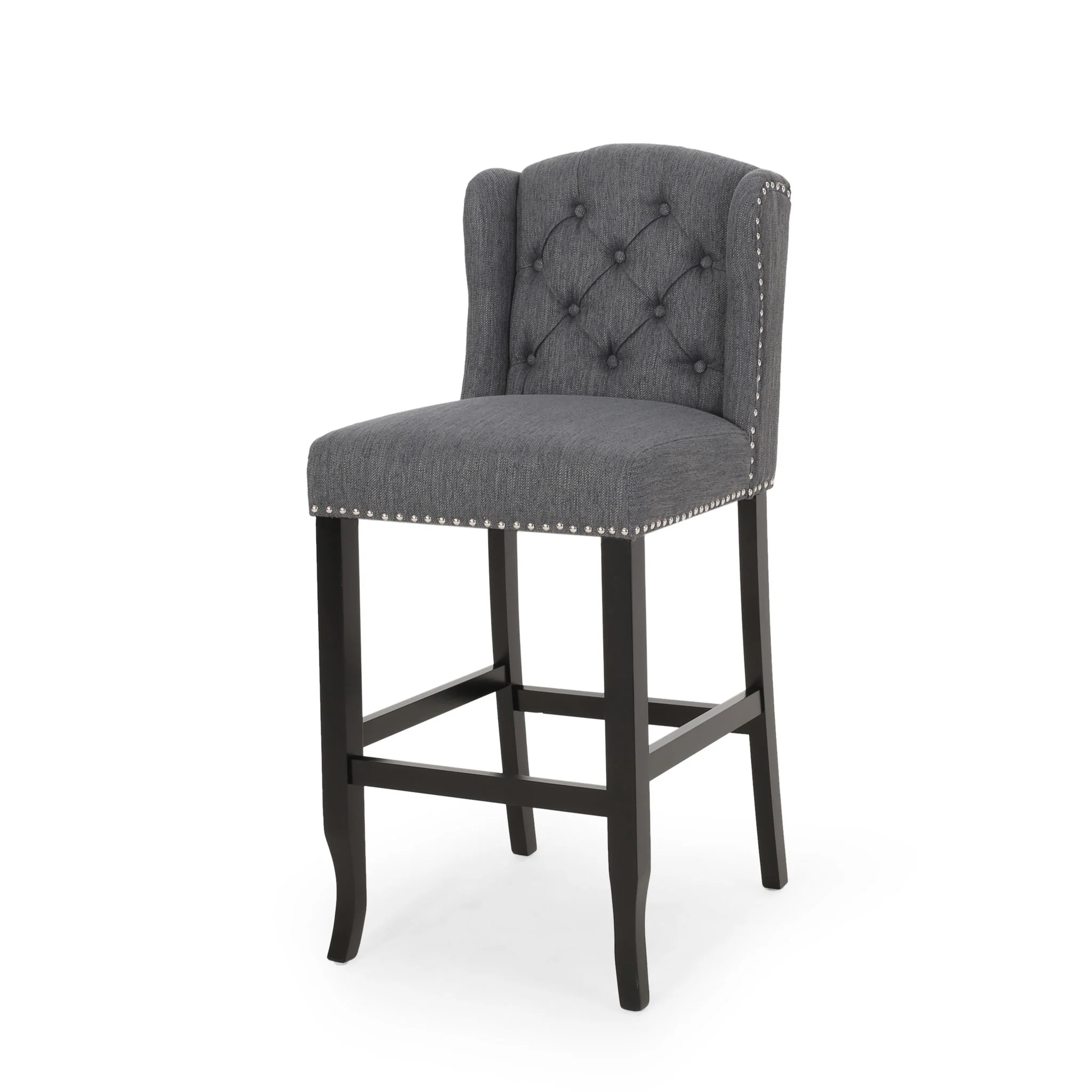 Vienna - Contemporary Fabric Tufted Wingback Counter Stools (Set of 2) - Image 10