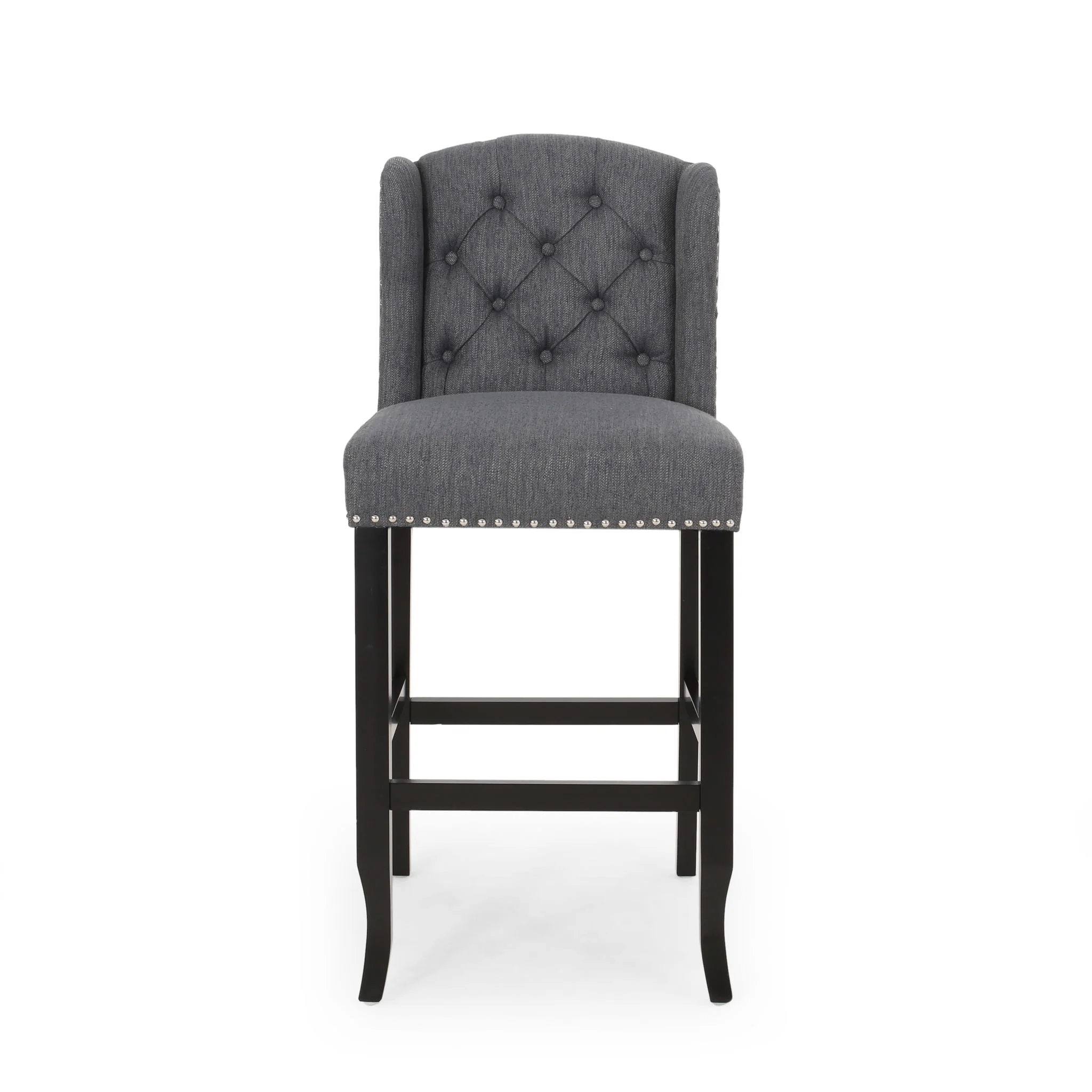 Vienna - Contemporary Fabric Tufted Wingback Counter Stools (Set of 2) - Image 11