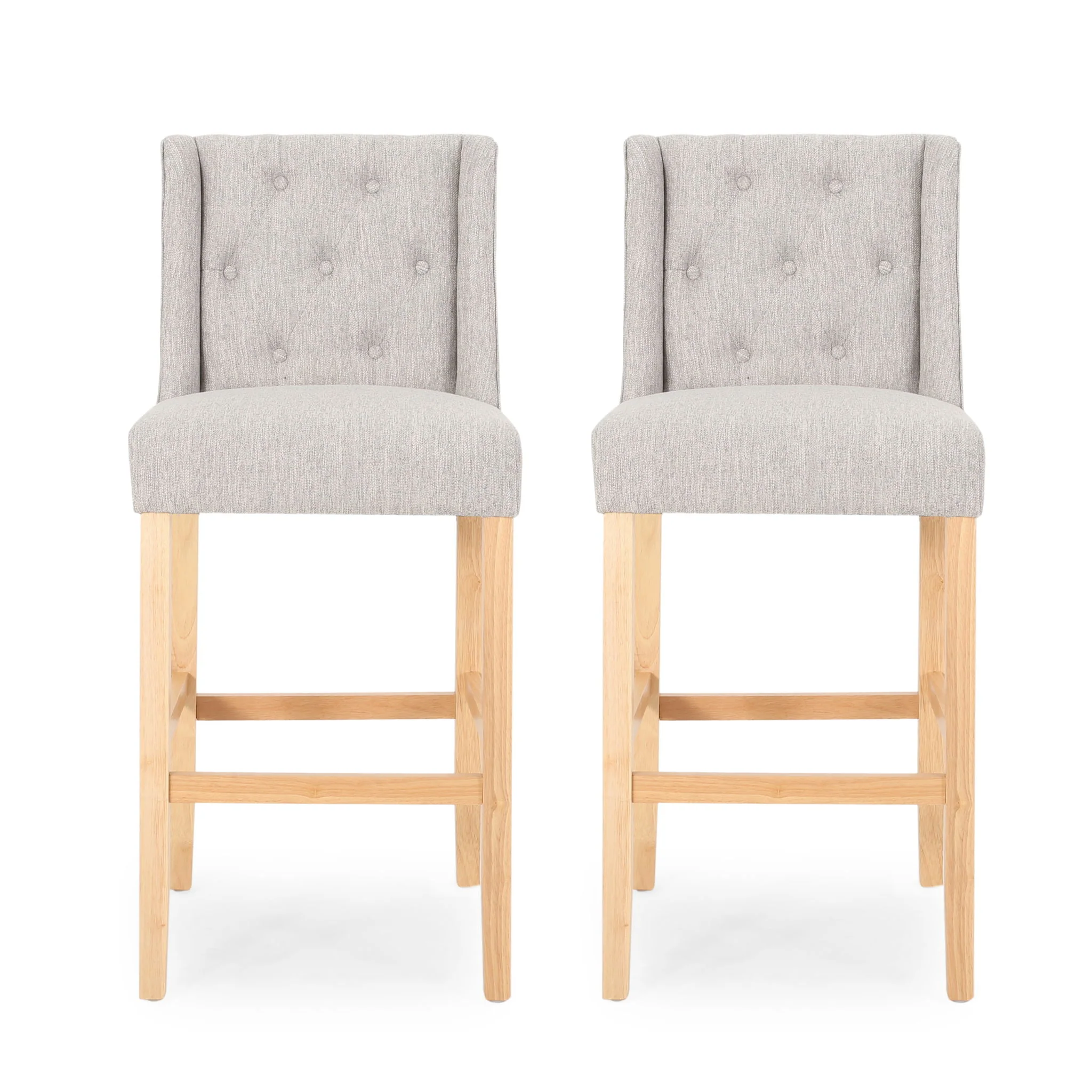 Vienna - Contemporary Fabric Tufted & Wingback Counter Stools (Set of 2) - Image 2