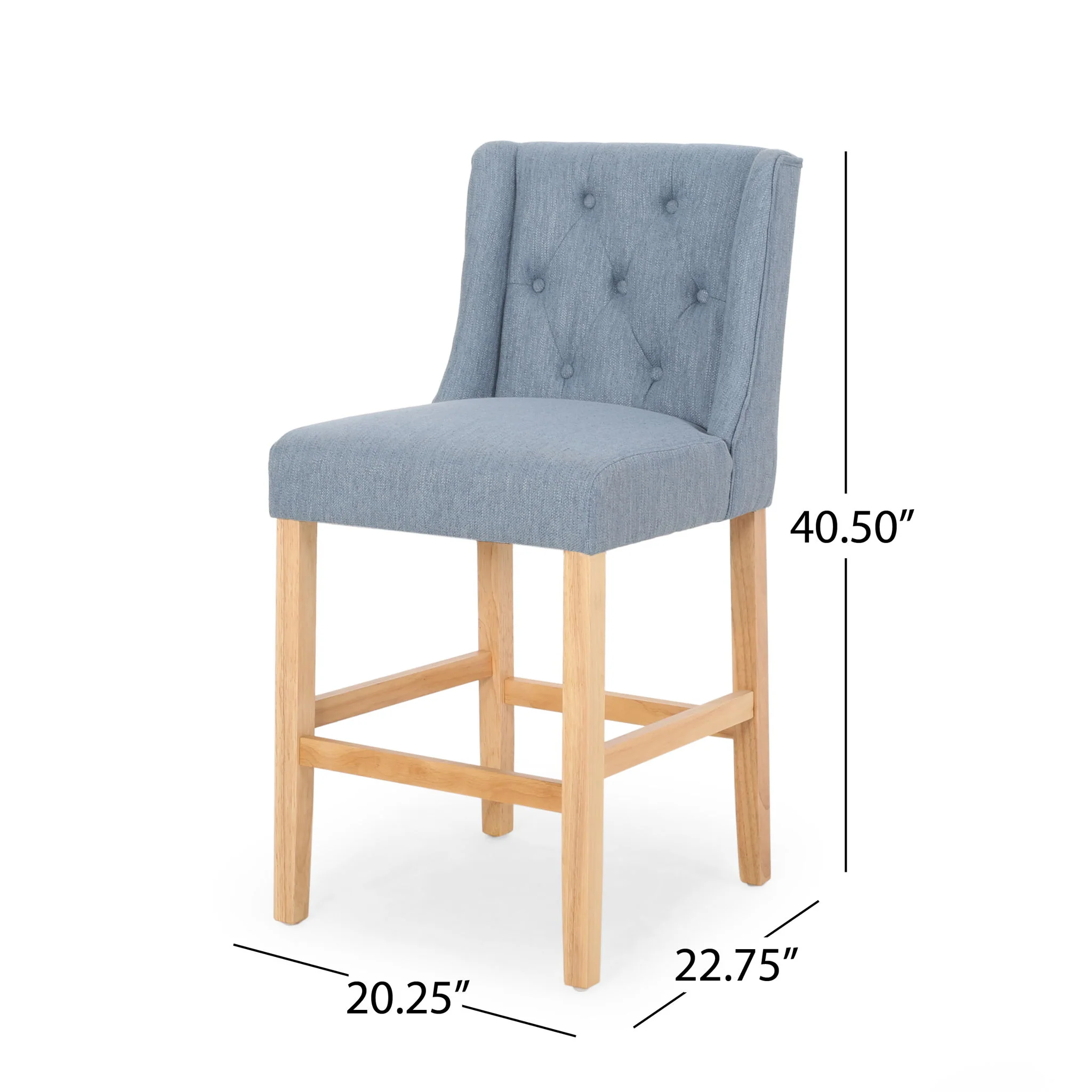 Vienna - Contemporary Fabric Tufted & Wingback Counter Stools (Set of 2) - Image 24