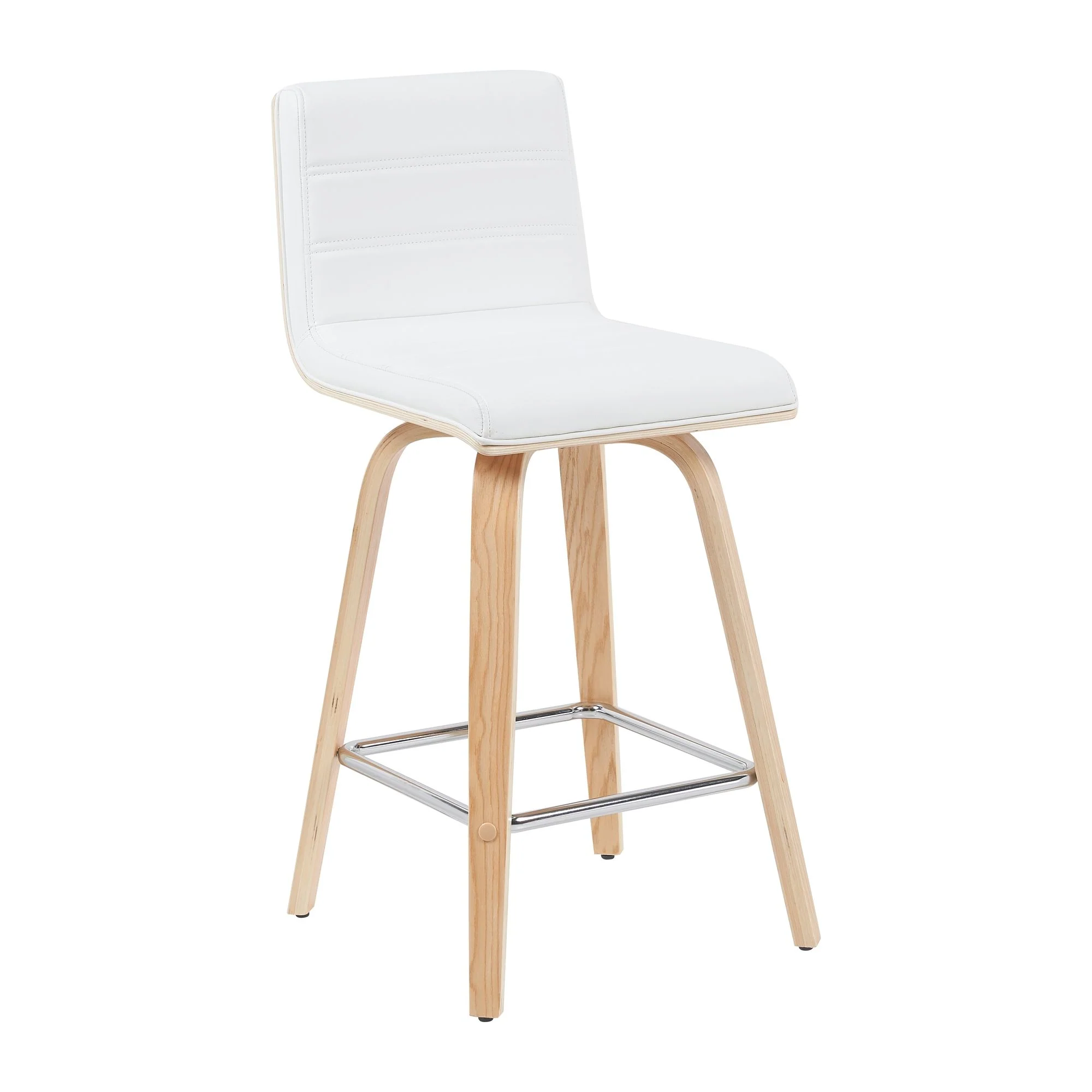 Vienna - Modern Counter Height Swivel Bar Stool - Patterned Oak Wood Frame - Image 21
