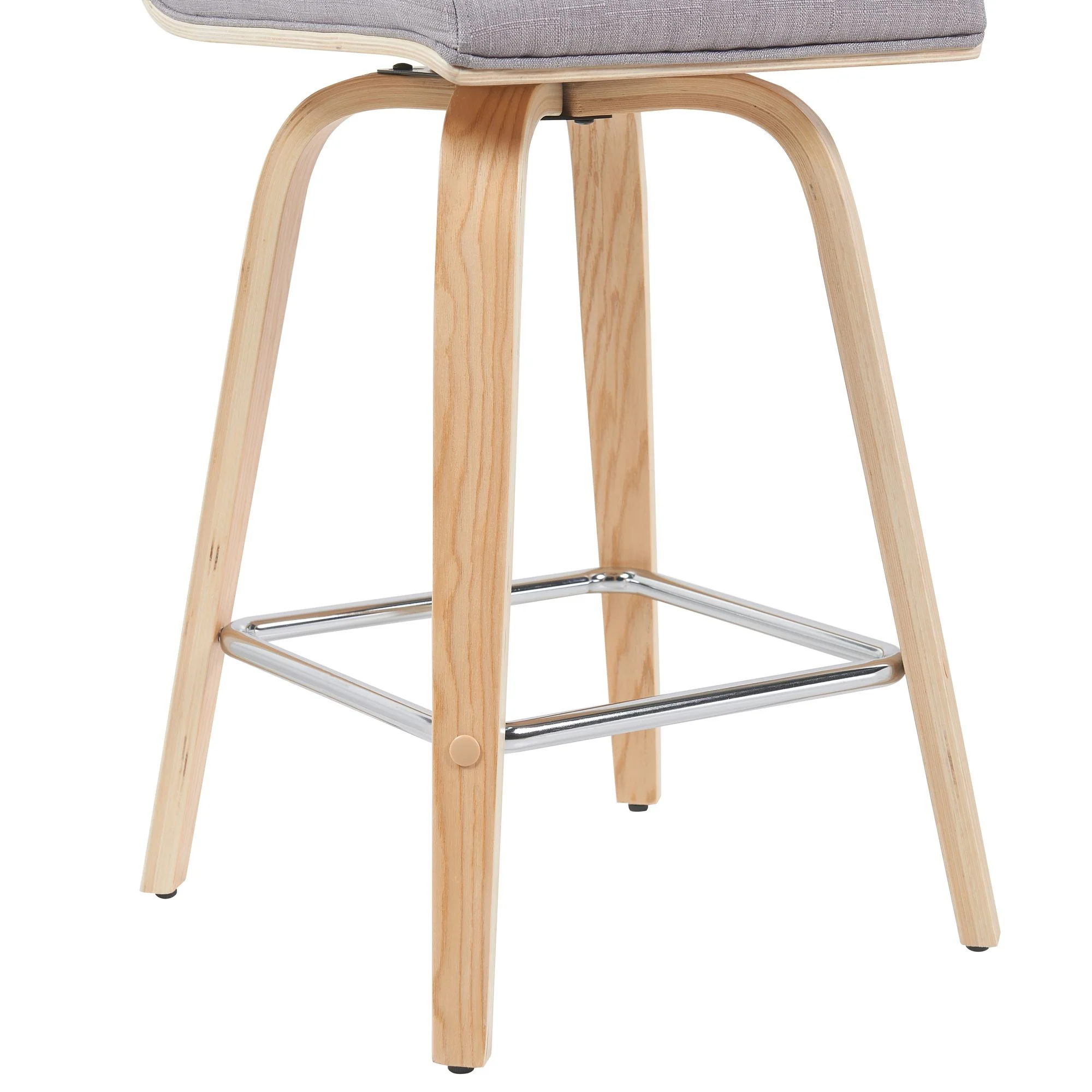 Vienna - Modern Counter Height Swivel Bar Stool - Patterned Oak Wood Frame - Image 27