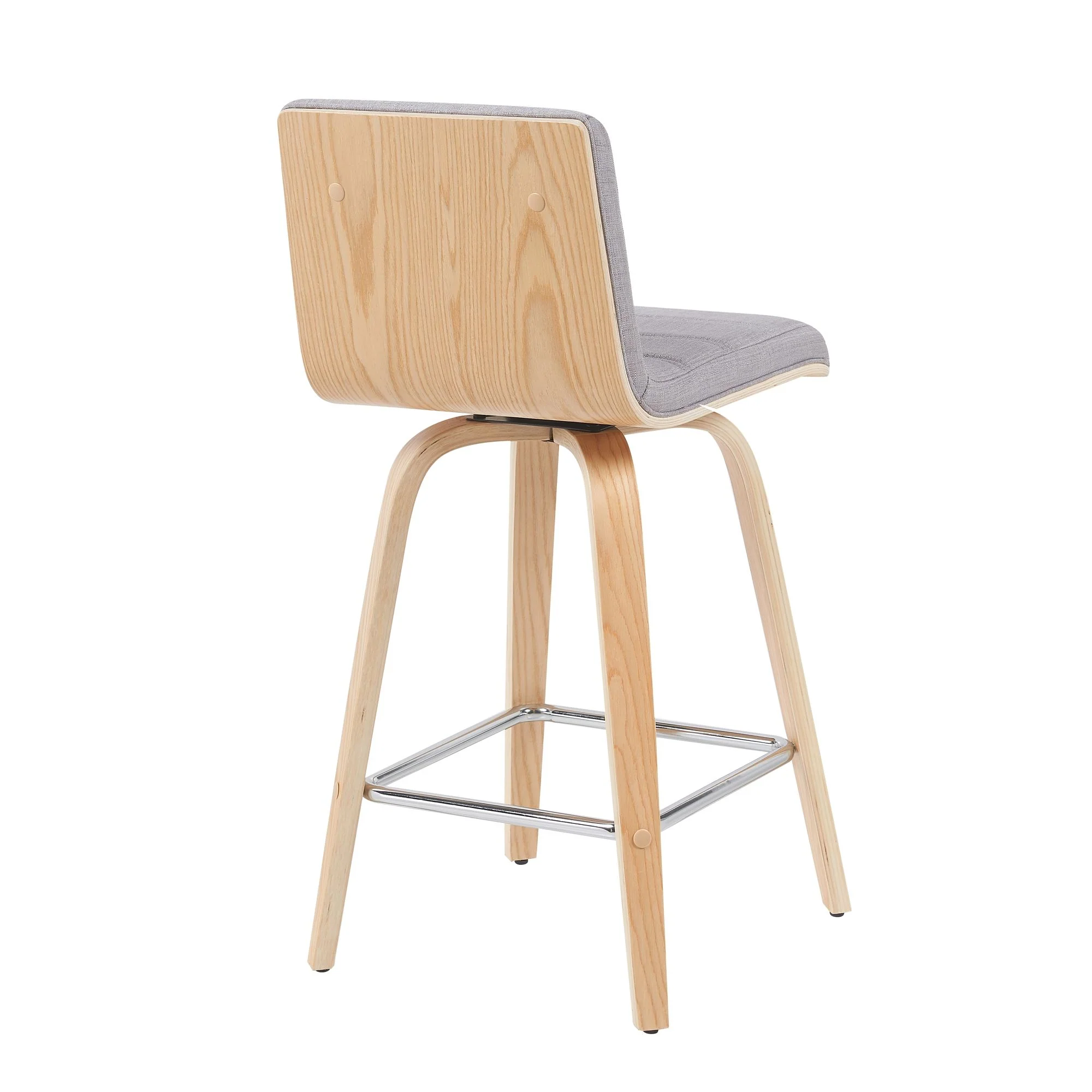 Vienna - Modern Counter Height Swivel Bar Stool - Patterned Oak Wood Frame - Image 30