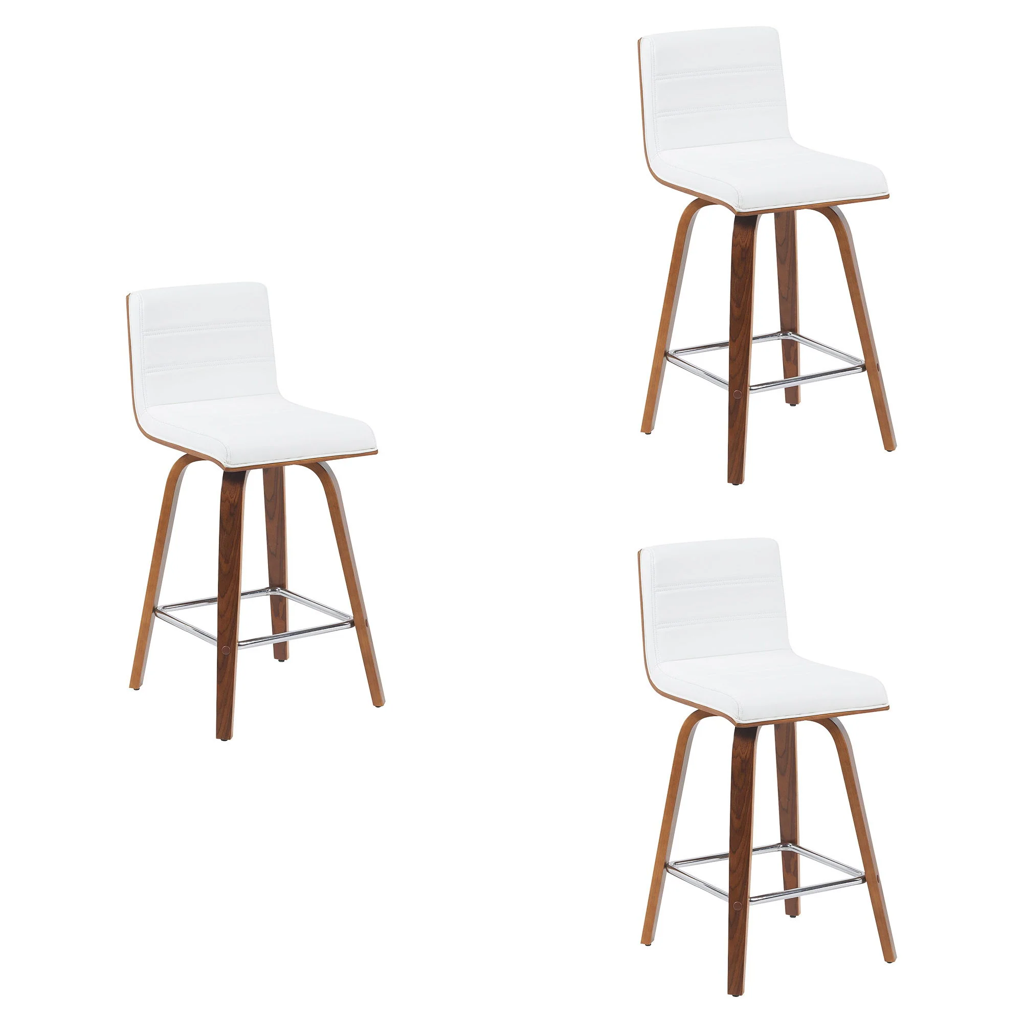 Vienna - Modern Counter Height Swivel Bar Stool - Walnut Finished Wood Frame - Image 12