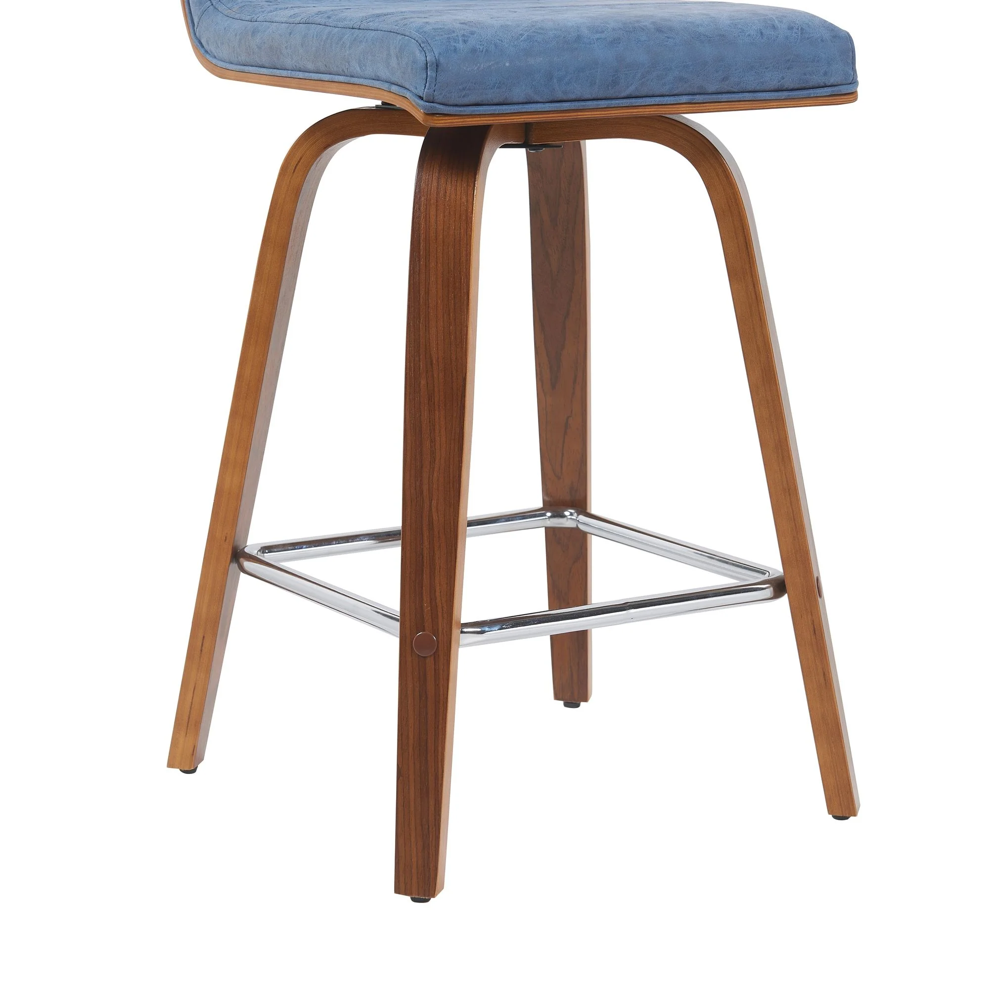 Vienna - Modern Counter Height Swivel Bar Stool - Walnut Finished Wood Frame - Image 36