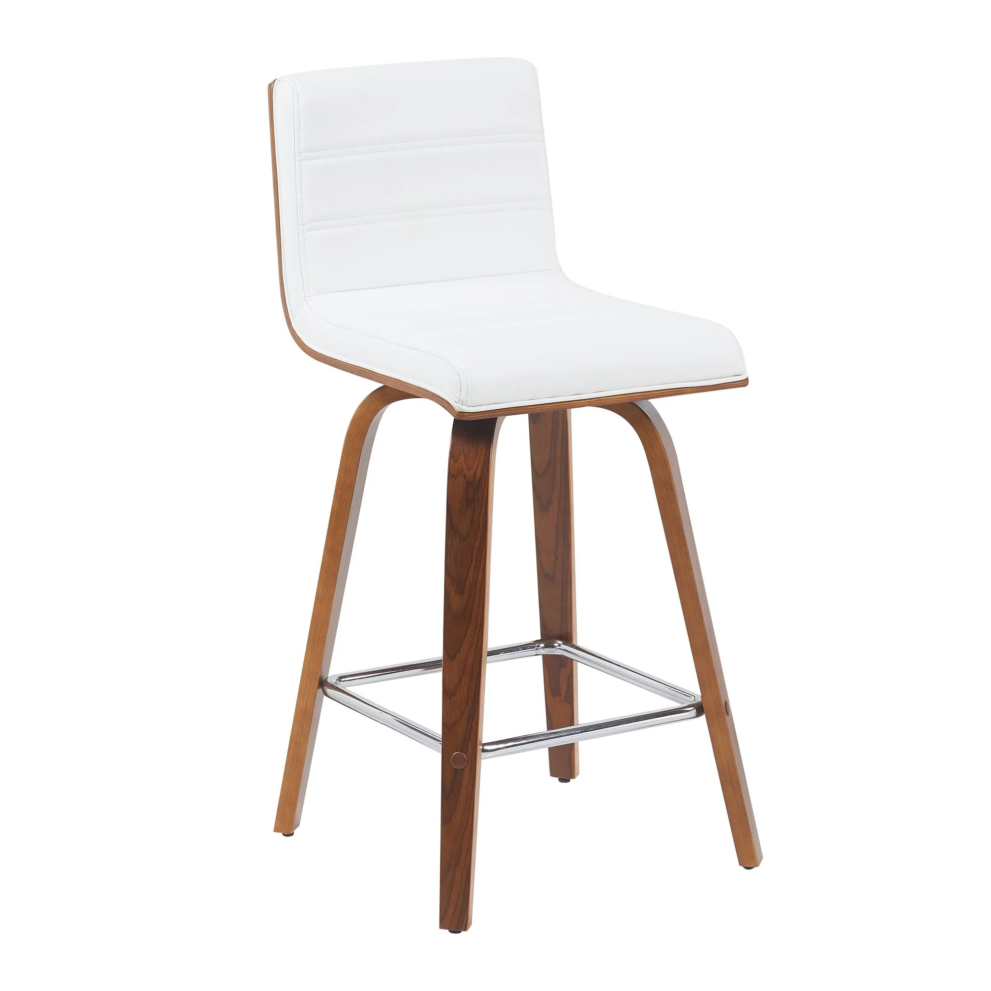 Vienna - Modern Counter Height Swivel Bar Stool - Walnut Finished Wood Frame - Image 4