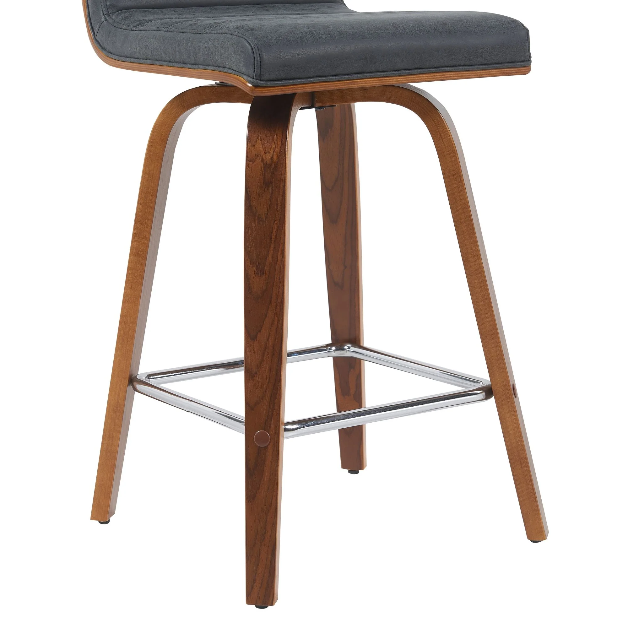 Vienna - Modern Counter Height Swivel Bar Stool - Walnut Finished Wood Frame - Image 45