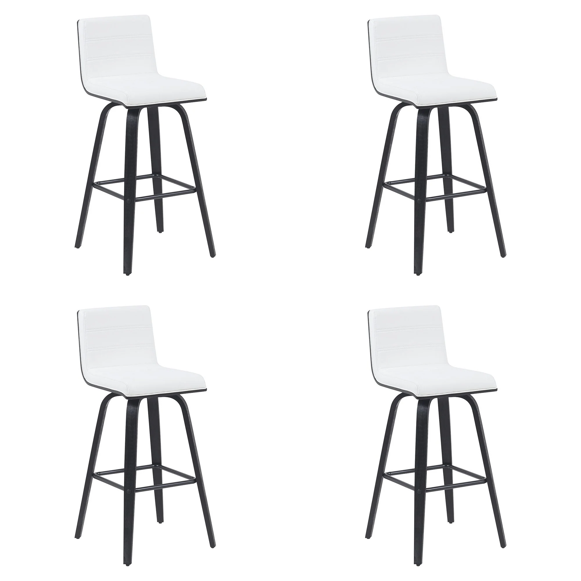 Vienna - Modern Swivel Bar Height Stool - Black Brushed Wood Frame - Image 2