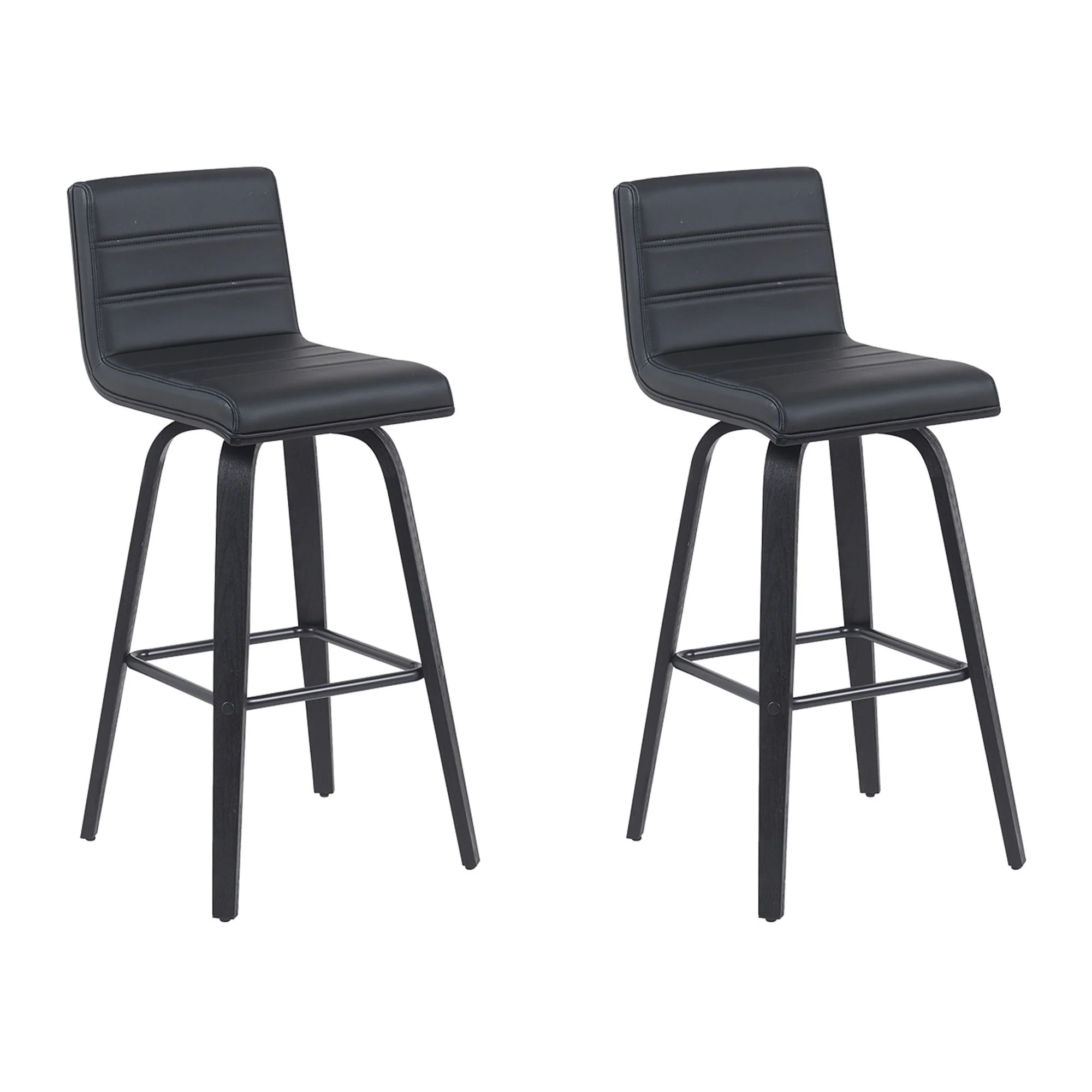 Vienna - Modern Swivel Bar Height Stool - Black Brushed Wood Frame - Image 8