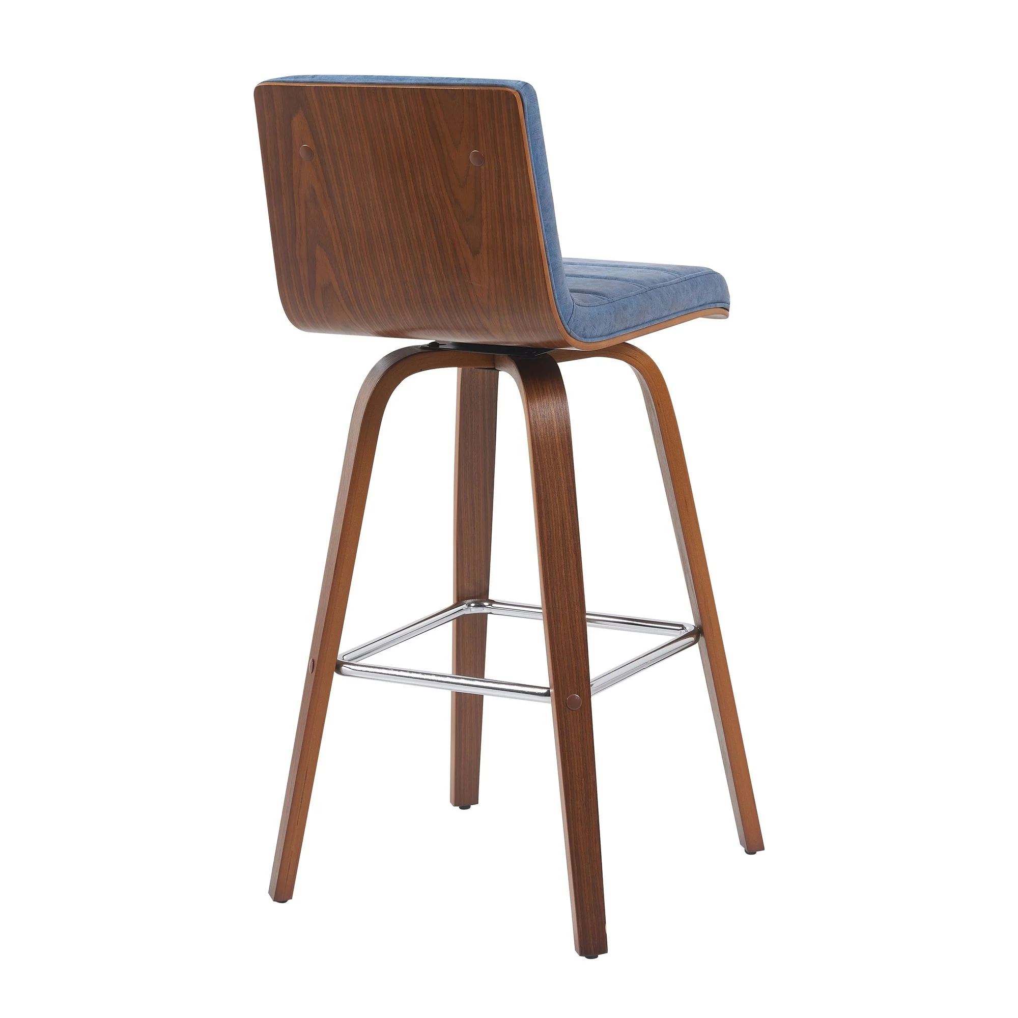Vienna - Modern Swivel Bar Height Stool - Walnut Finished Wood Frame - Image 21