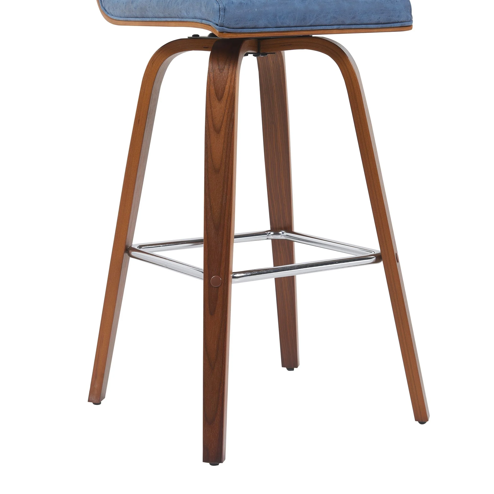 Vienna - Modern Swivel Bar Height Stool - Walnut Finished Wood Frame - Image 48