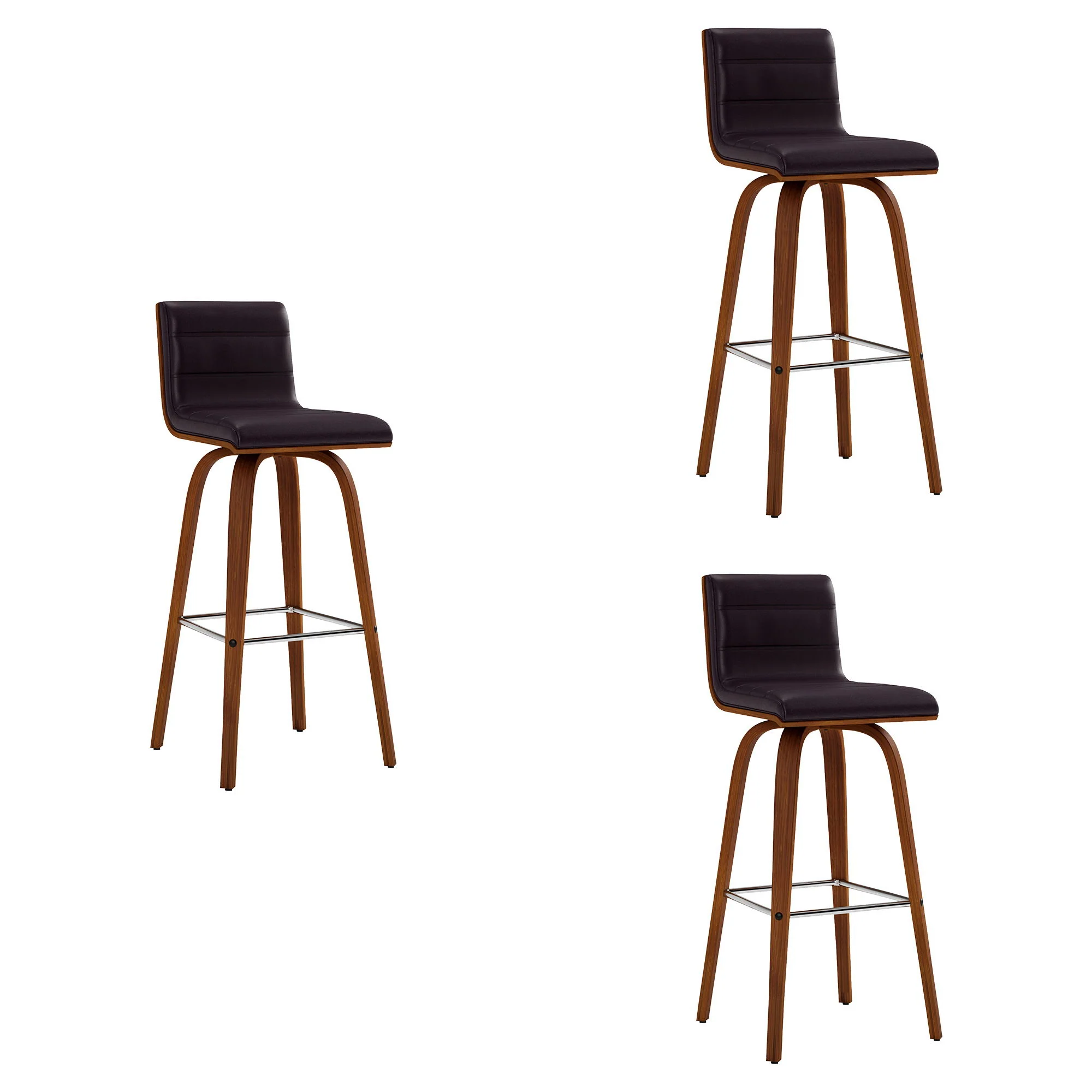 Vienna - 30" Swivel Bar Stool - Walnut Wood - Image 11