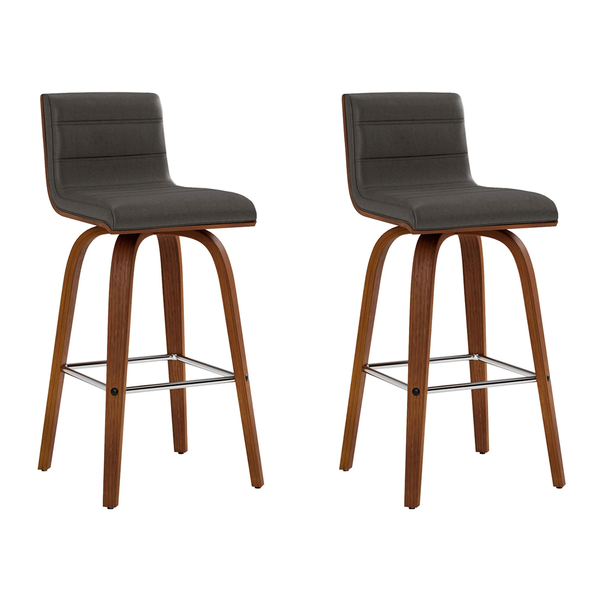Vienna - 30" Swivel Bar Stool - Walnut Wood - Image 2