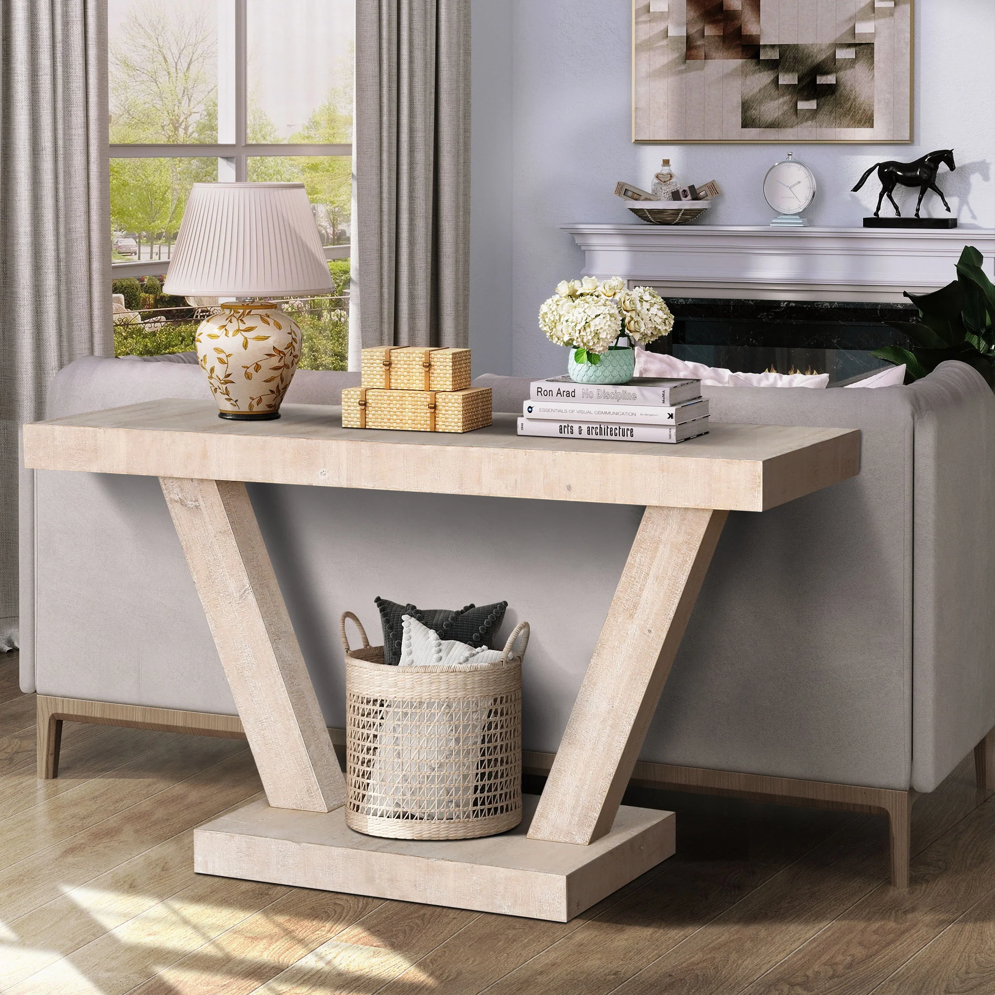 Vintage Distressed Wood Entryway Bench With 2 Tier Storage Cabinet - Image 10