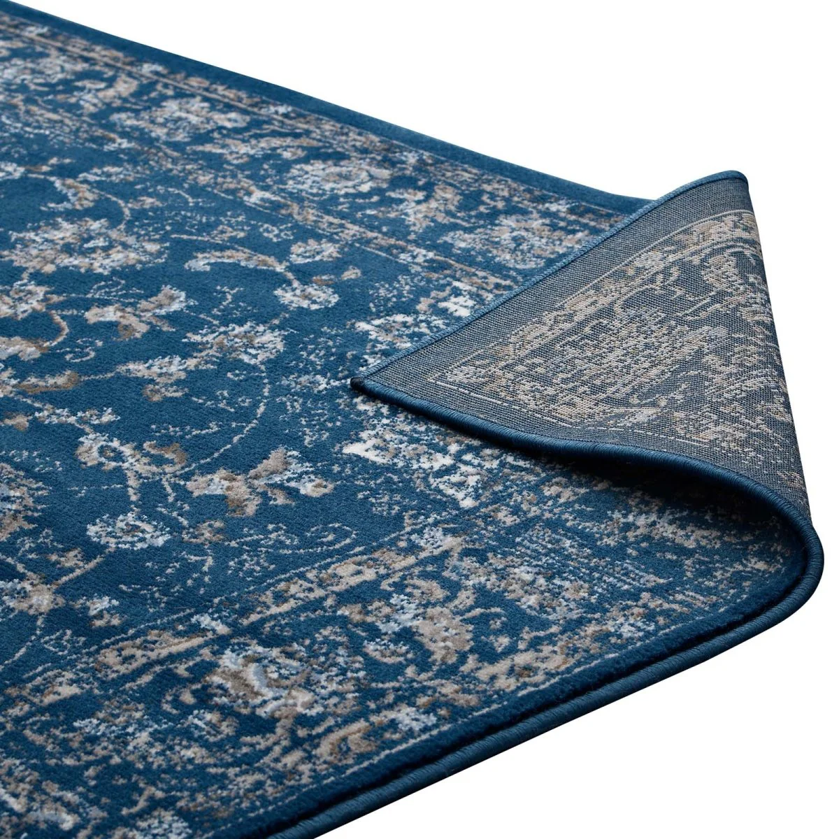 5x8 Vintage Inspired Traditional Distressed Medallion Polypropylene Area Rug - Low Pile - Image 13