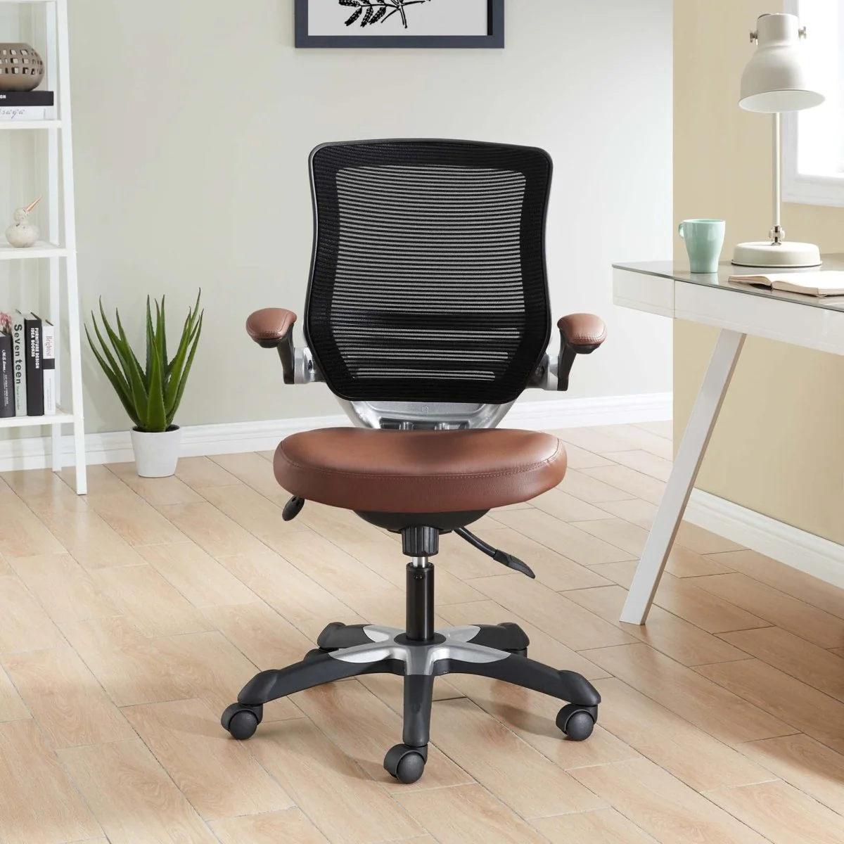 Vinyl Office Chair with Mesh Back – Adjustable Ergonomic Desk Seating - Image 11