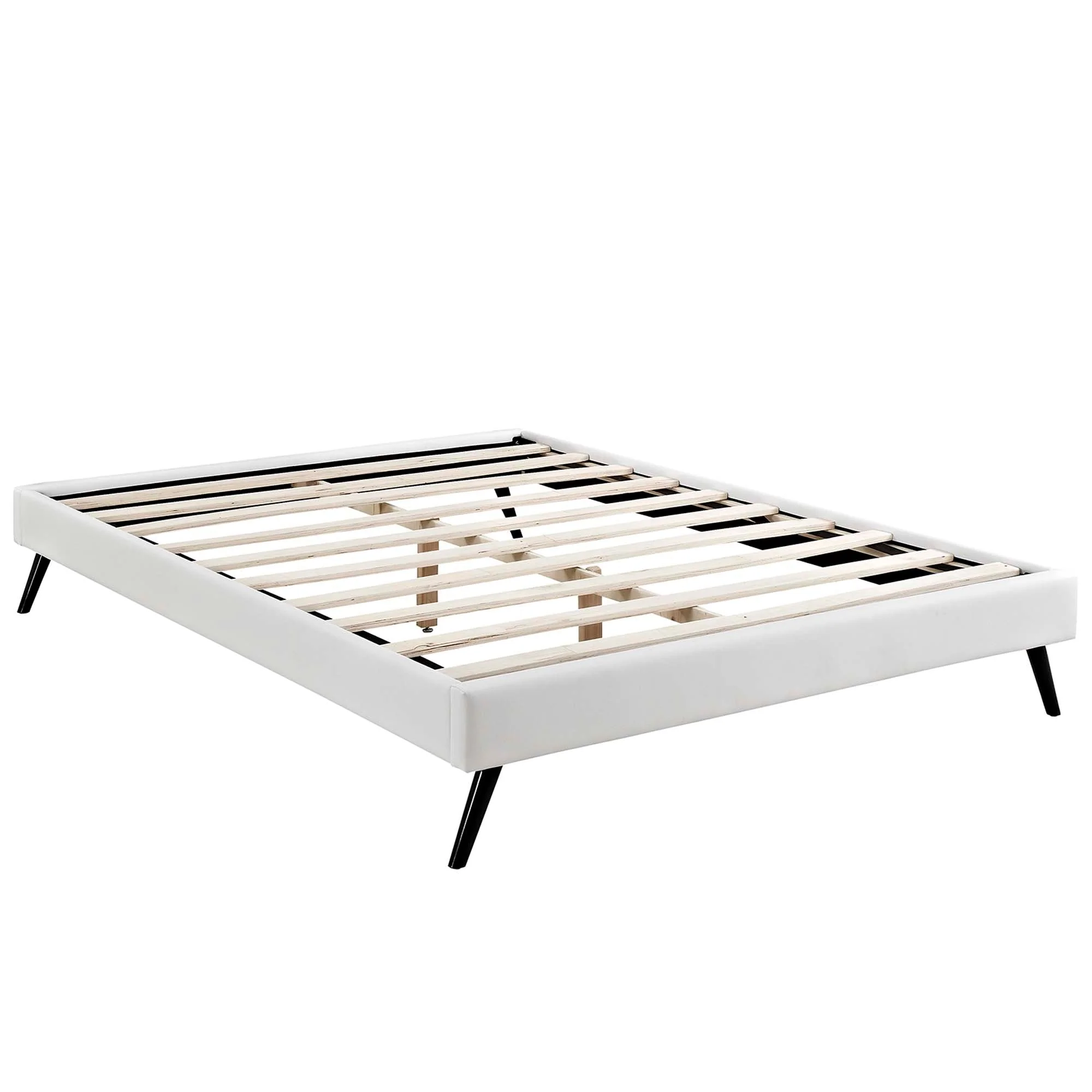 Vinyl Upholstered Platform Bed with Round Splayed Legs - Image 25