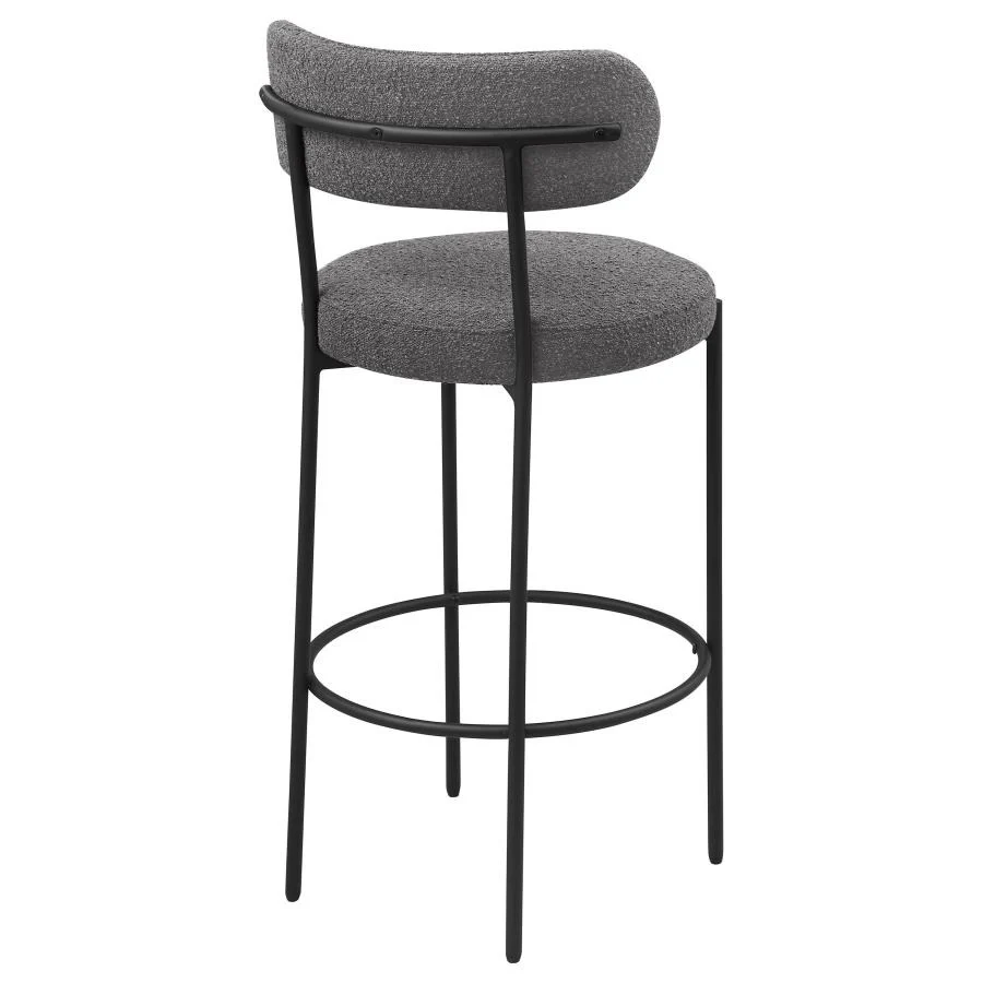 Viola Boucle Upholstered Bar and Counter Stool Pair in Gray - Image 16