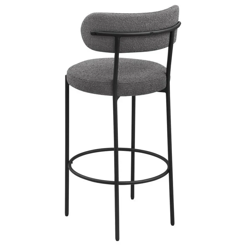 Viola Boucle Upholstered Bar and Counter Stool Pair in Gray - Image 4
