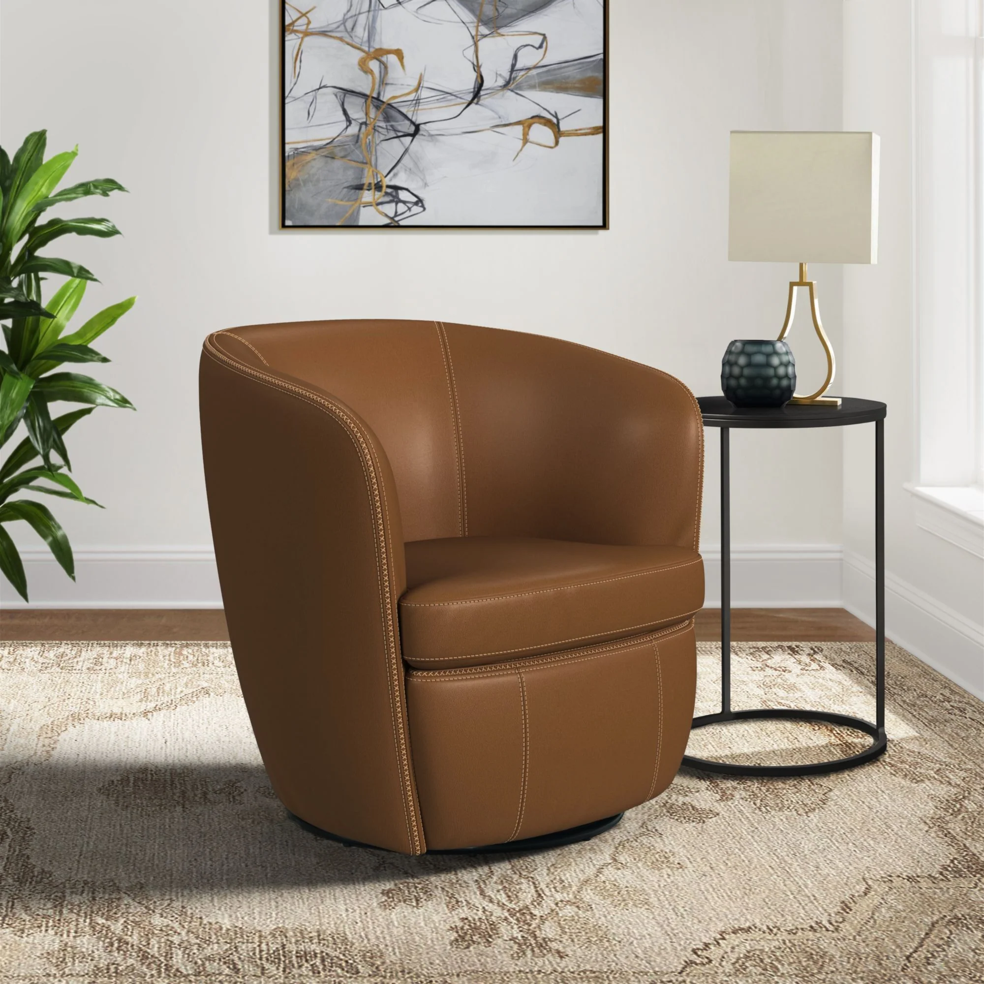 Vito - Swivel Chair - Pebble Tan - Image 8