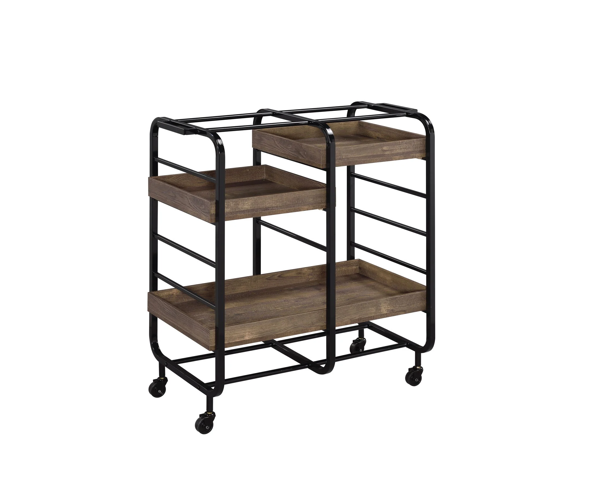 Vorrik - Serving Cart - Black / Walnut - Image 7