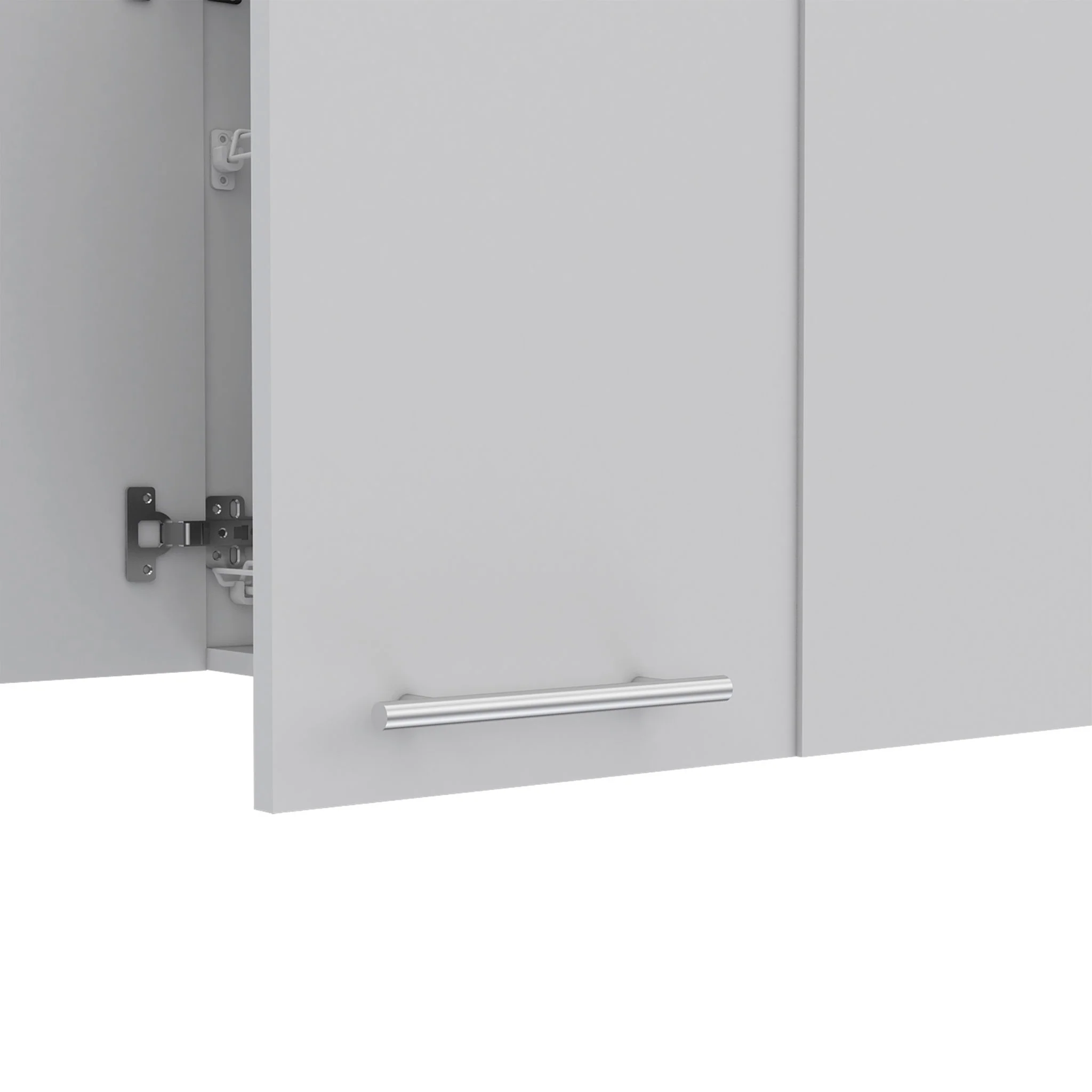 Wall Cabinet Four Doors, With Two Internal Shelves And Internal Plate And Glass Organizer - White - Image 7