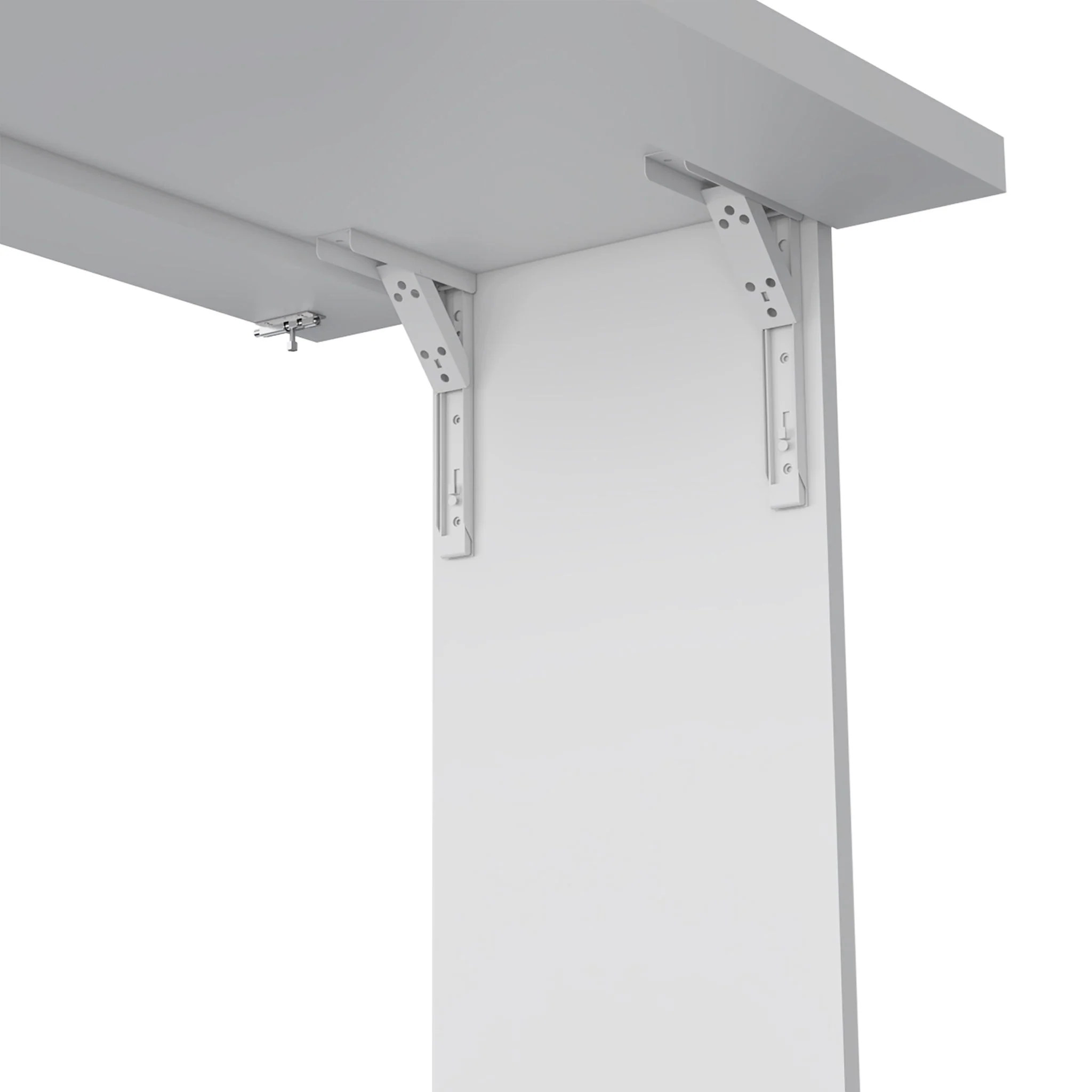 Wall Foldable Table With Multiple Shelves - White - Image 2