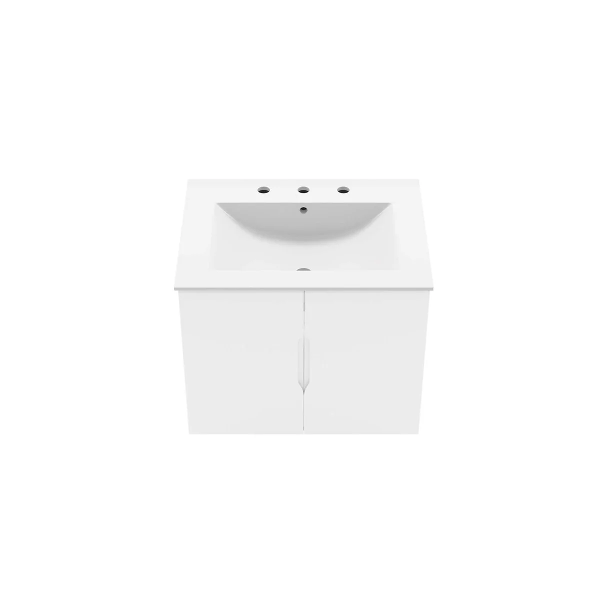 Wall-Mount Bathroom Vanity with Integrated Sink – Modern Floating Bath Cabinet - Image 7