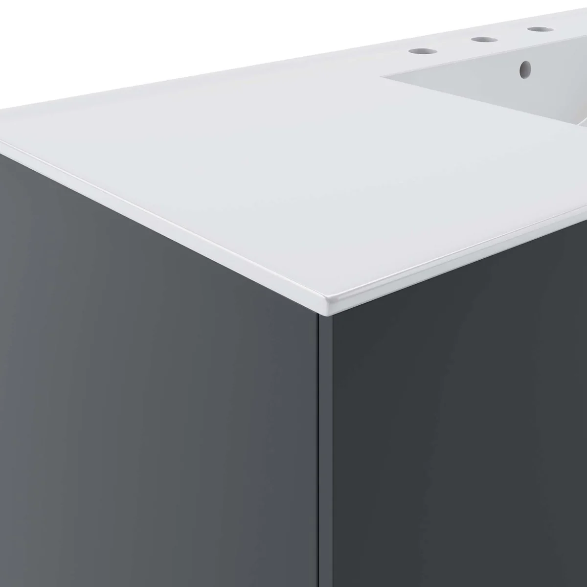 Wall-Mount Bathroom Vanity with Integrated Sink – Modern Floating Bath Cabinet - Image 89