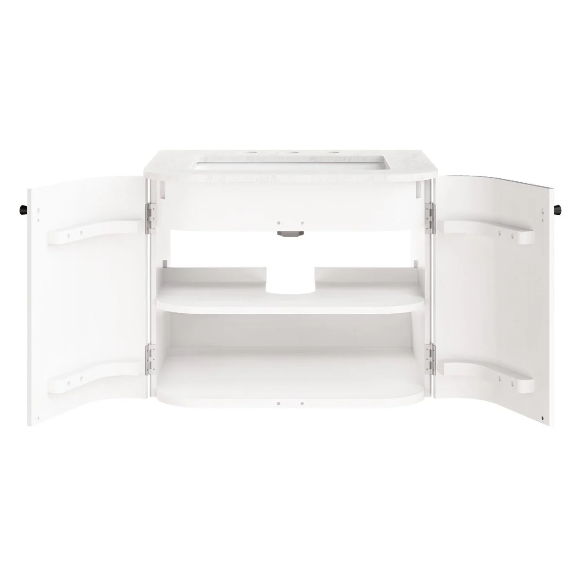 Wall-Mount Bathroom Vanity with Marble Sink, Multiple Size and Finish Options - Image 20