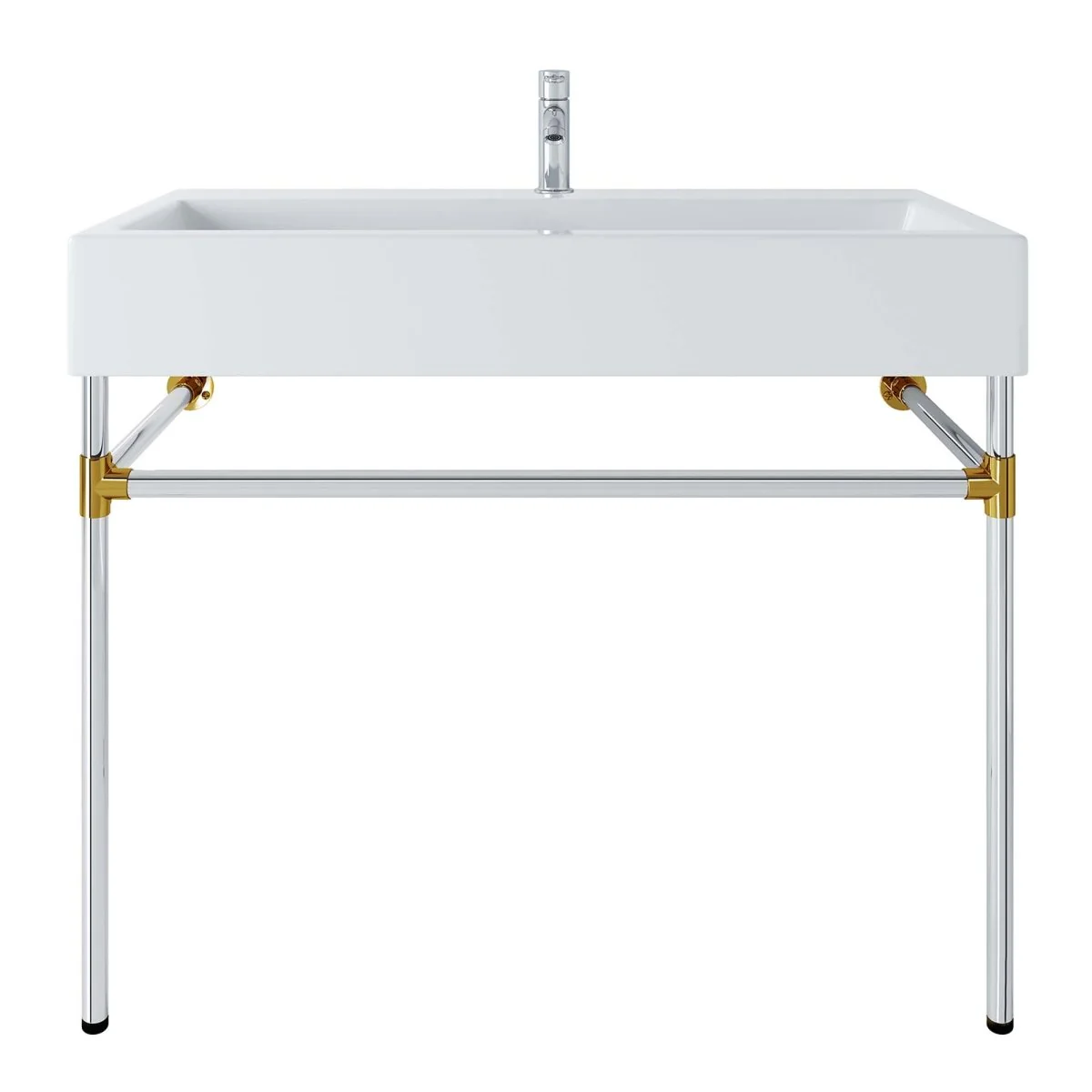Wall-Mount Bathroom Vanity with Sink — Stainless Steel and Acrylic Construction - Image 68