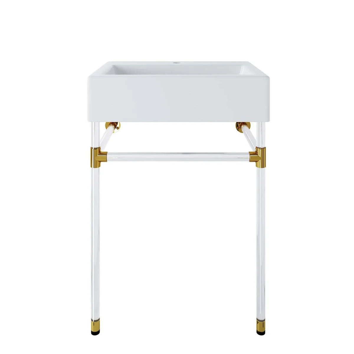 Wall-Mount Bathroom Vanity with Sink — Stainless Steel and Acrylic Construction - Image 9