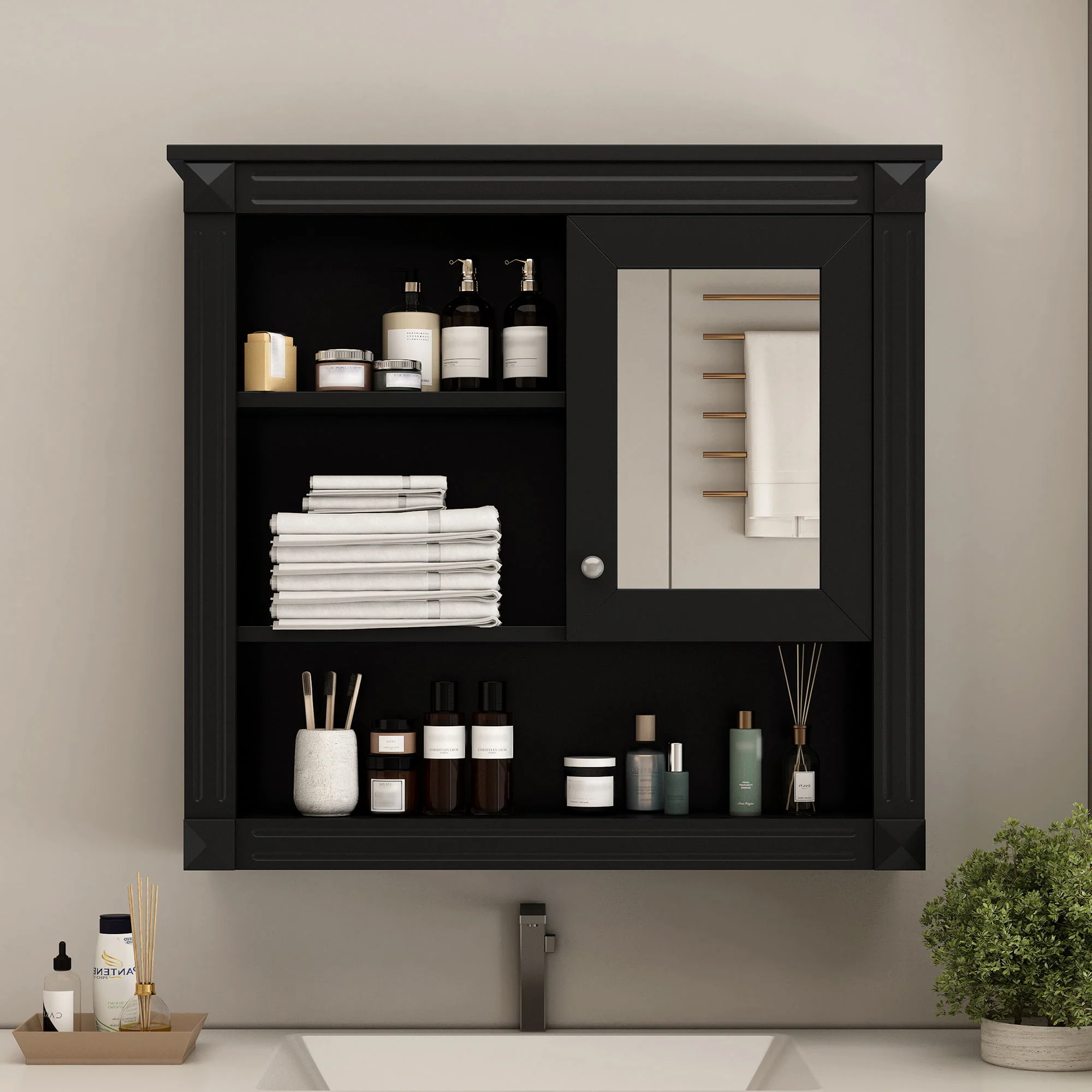 Wall-Mounted Bathroom Cabinet With Mirror And Adjustable Shelves - Image 6