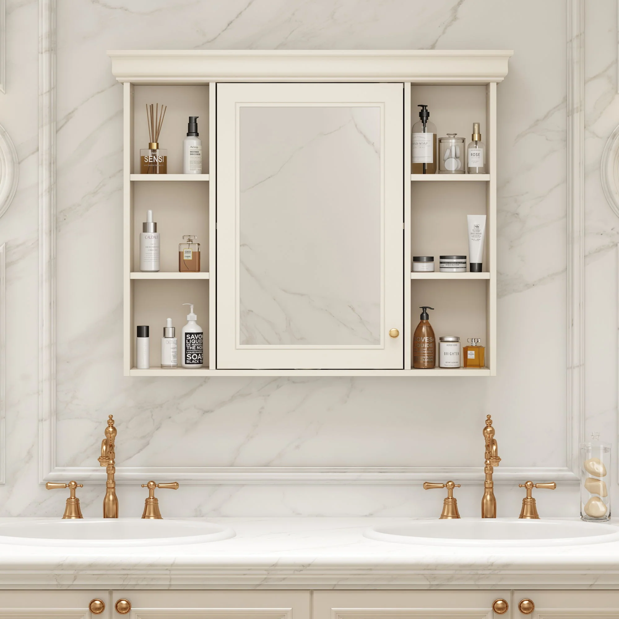Wall Mounted Bathroom Storage Cabinet With Mirror Door - Image 14