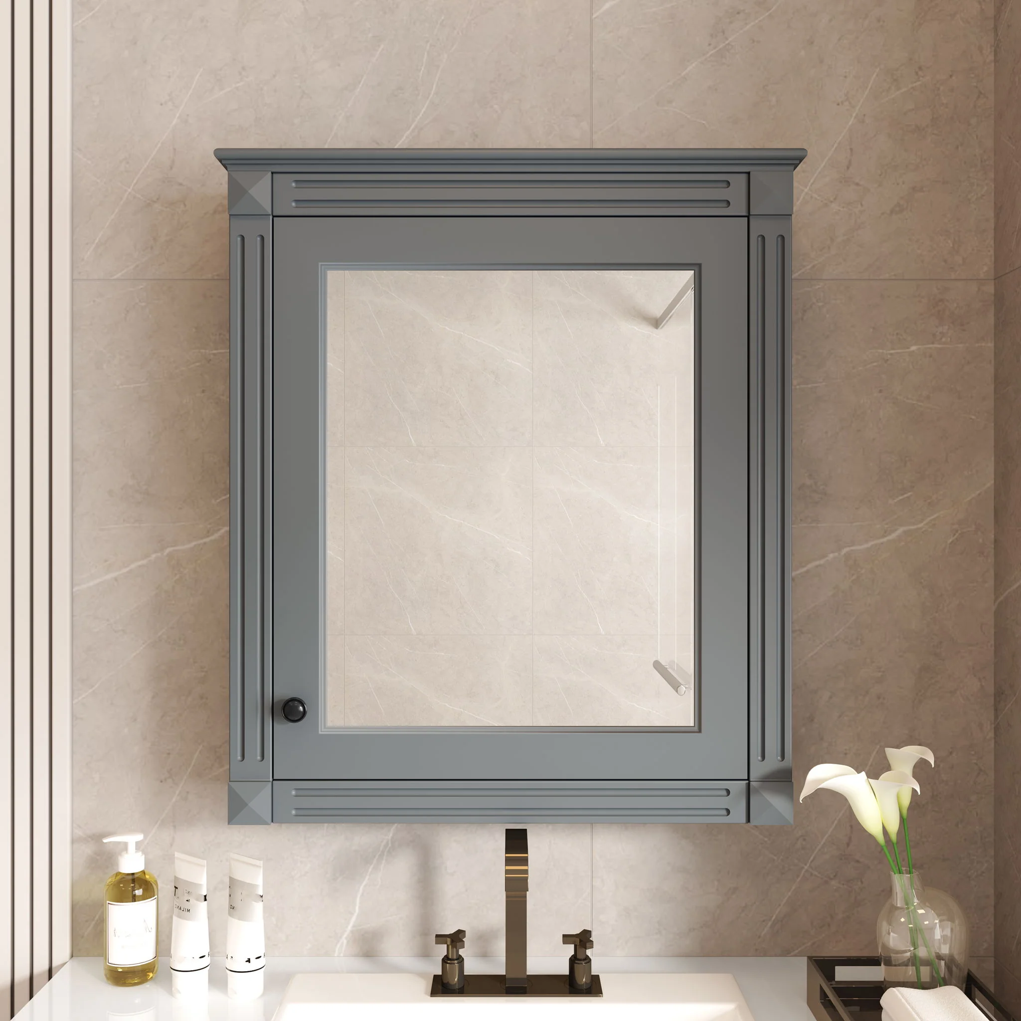 Wall Mounted Bathroom Storage Cabinet With Mirror, Medicine Cabinet With Height Adjustable Shelf - Image 24