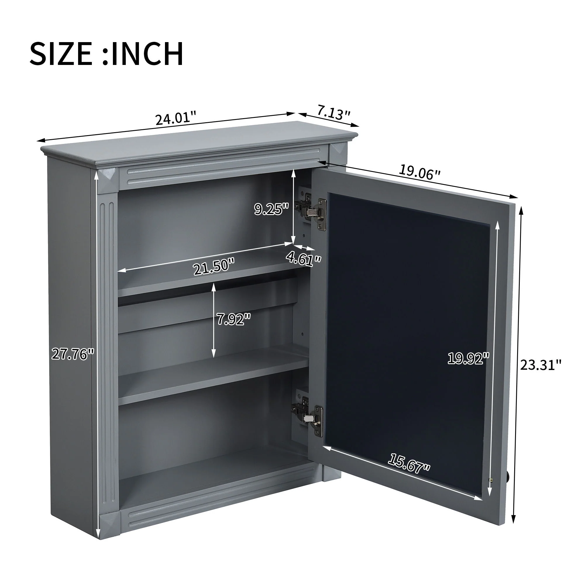 Wall Mounted Bathroom Storage Cabinet With Mirror, Medicine Cabinet With Height Adjustable Shelf - Image 26