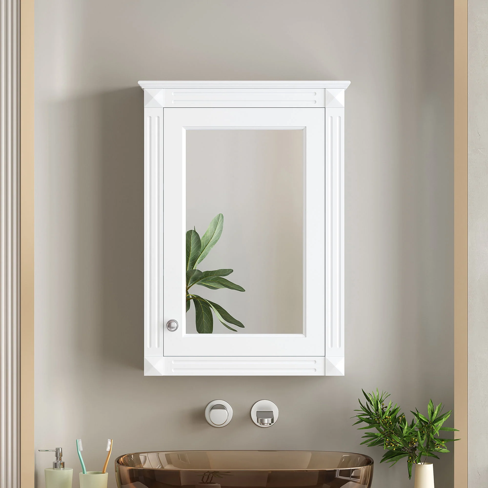Wall Mounted Bathroom Storage Medicine Cabinet For Over Toilet With Mirror - Image 17