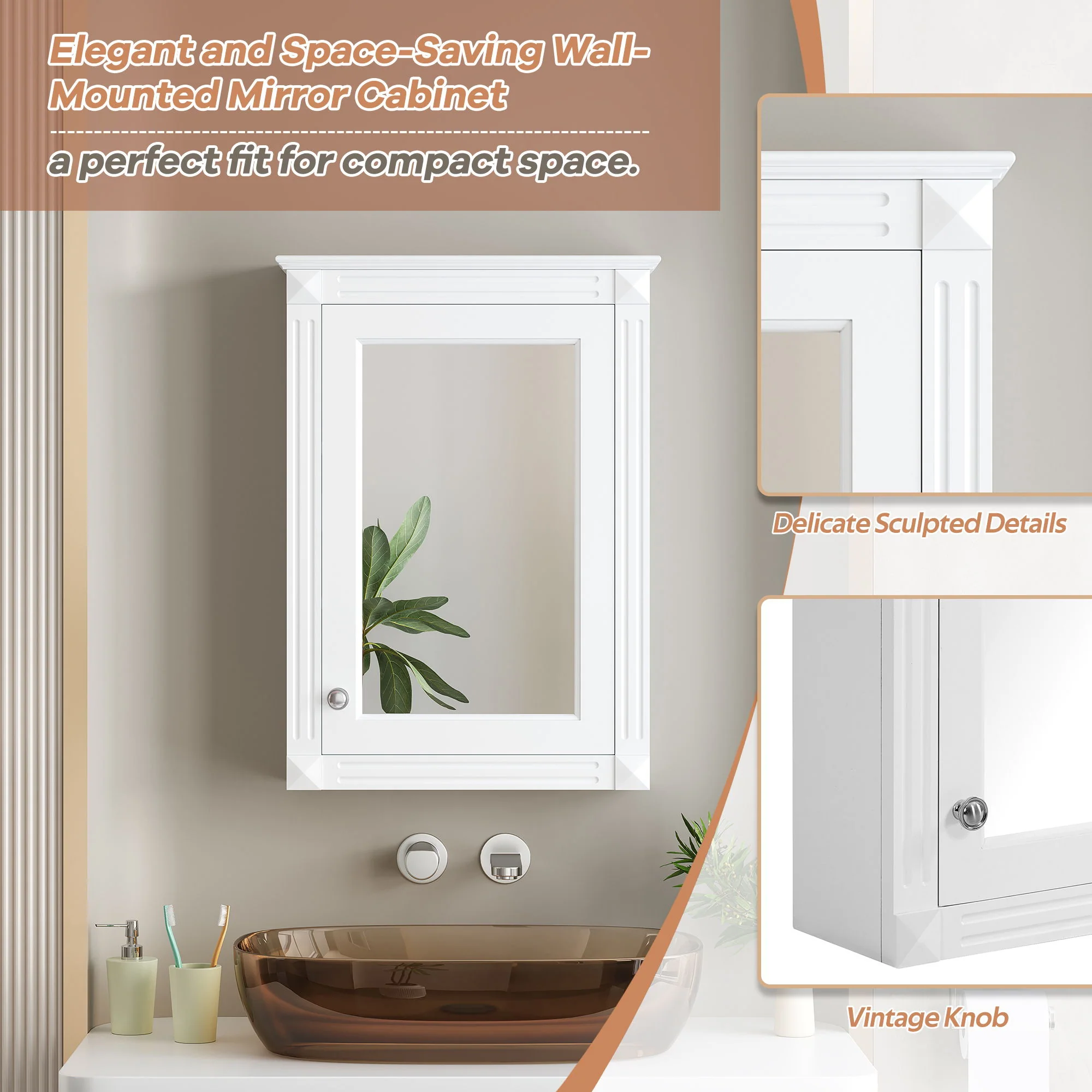 Wall Mounted Bathroom Storage Medicine Cabinet For Over Toilet With Mirror - Image 22