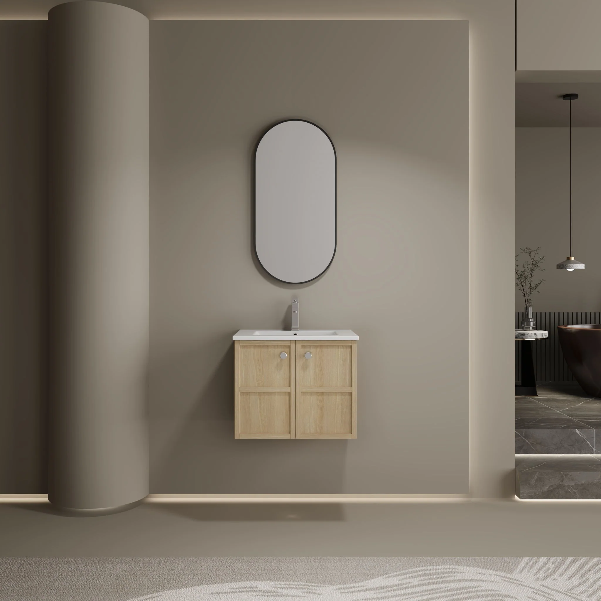 Wall Mounted Bathroom Vanity With Ceramic Sink And 2 Soft Closing Doors - Image 13