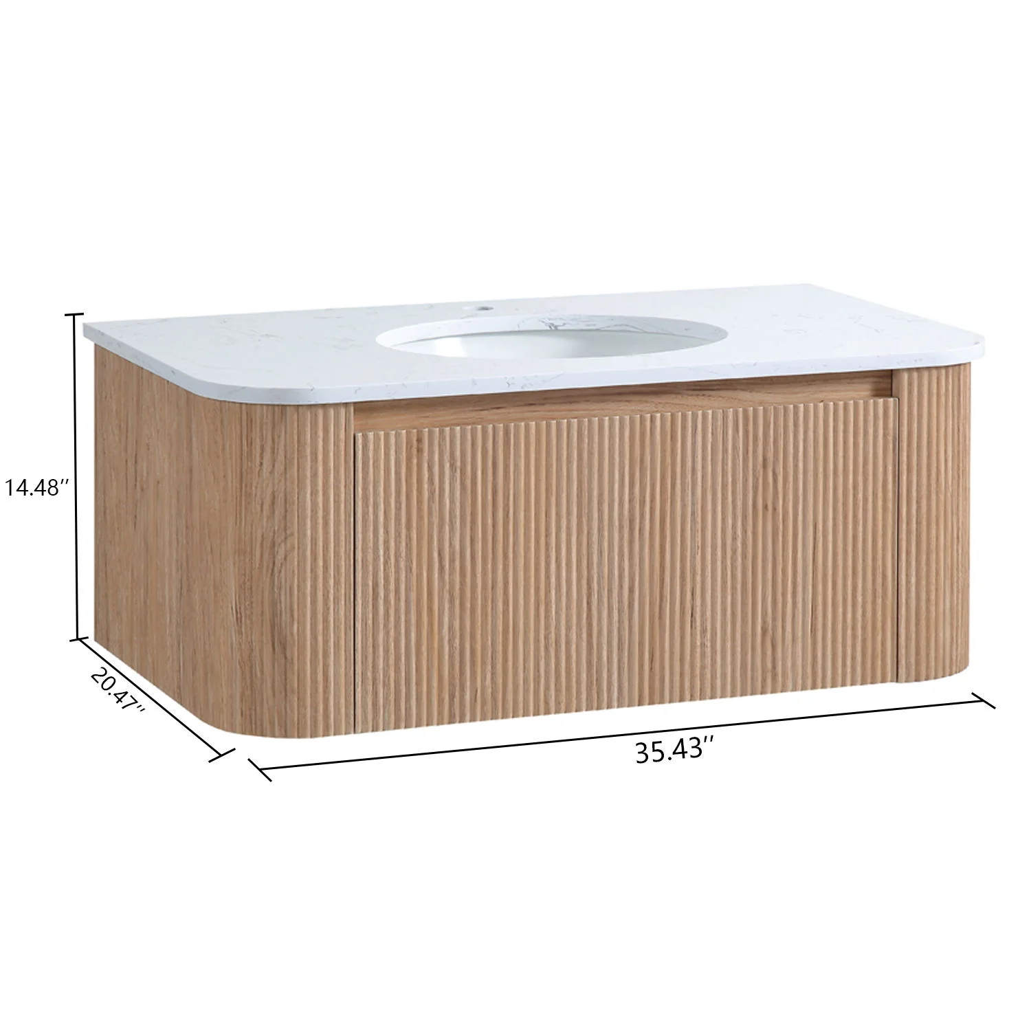 Wall Mounted Bathroom Vanity With Sink - Image 9