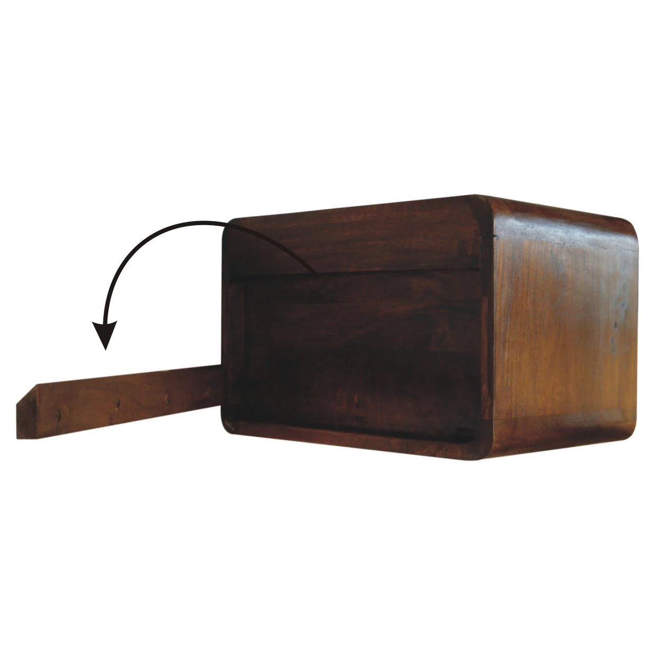 Wall Mounted Open Woven Bedside Table - Chestnut - Image 6