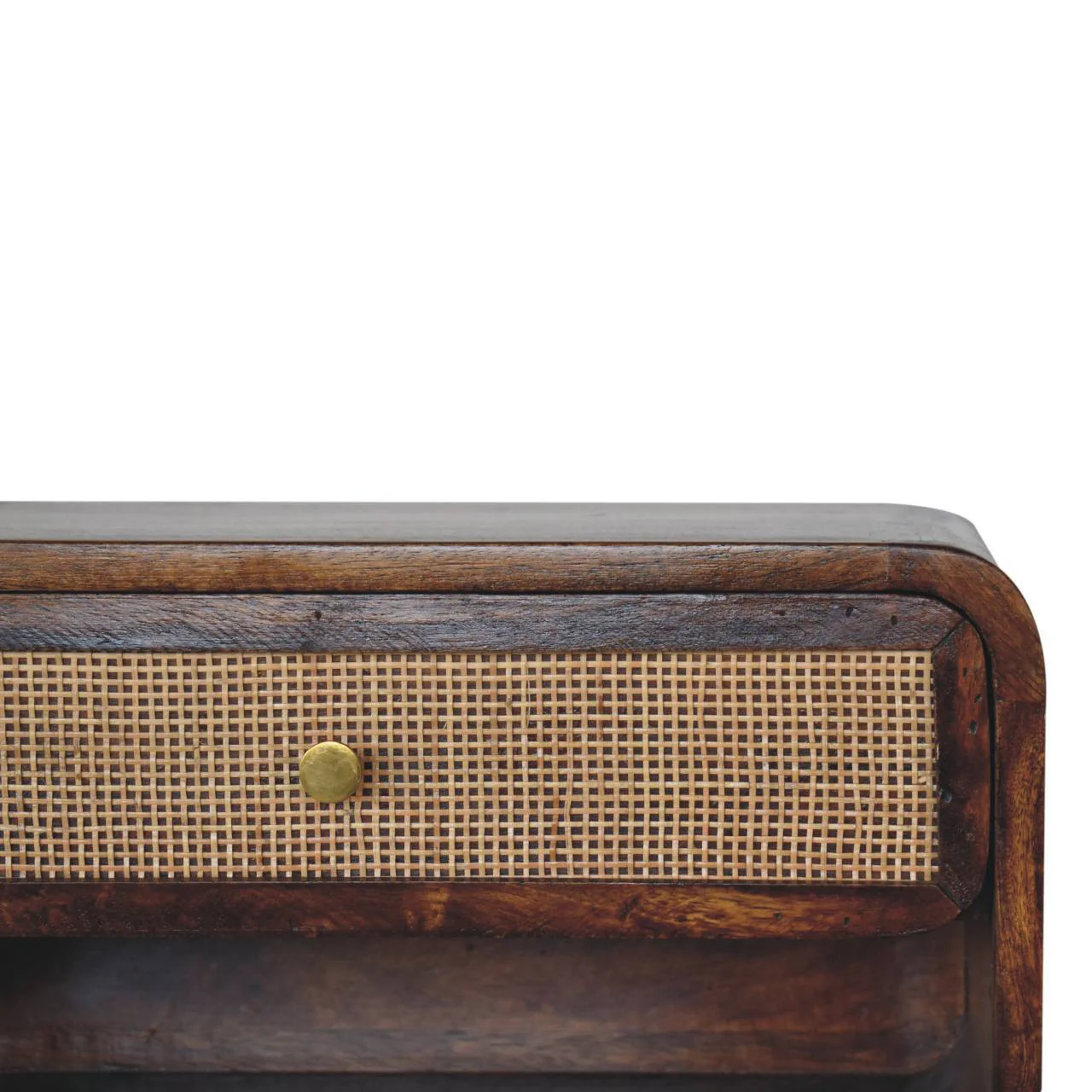Wall Mounted Open Woven Bedside Table - Chestnut - Image 7