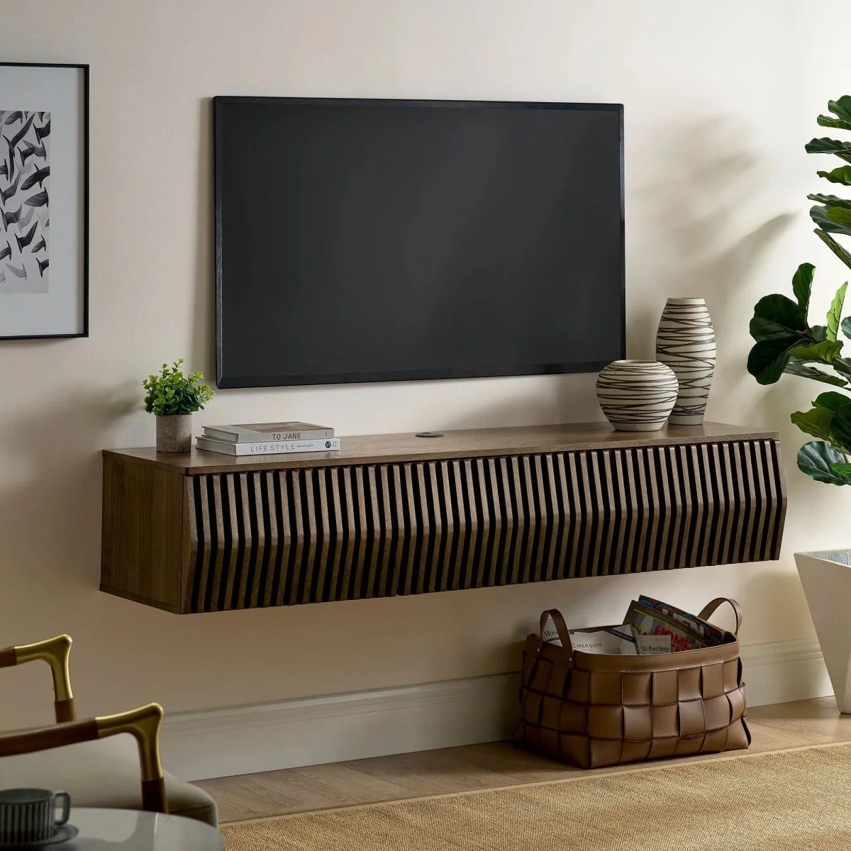Wall Mounted TV Stand with Storage 64 Inch - Image 33