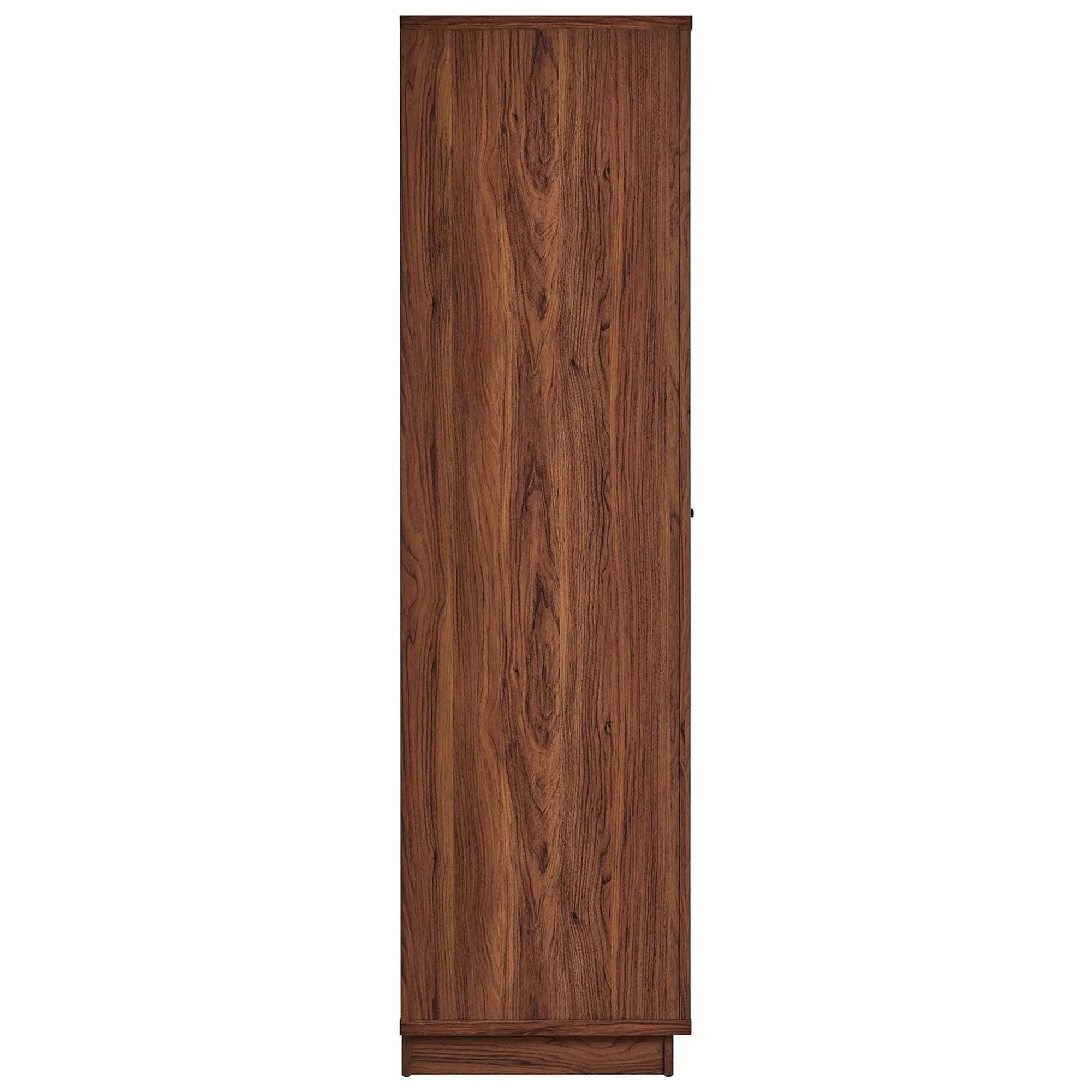 Walnut Wood Grain Tall Storage Cabinet with Linen Textured Doors – 70 Inch - Image 6