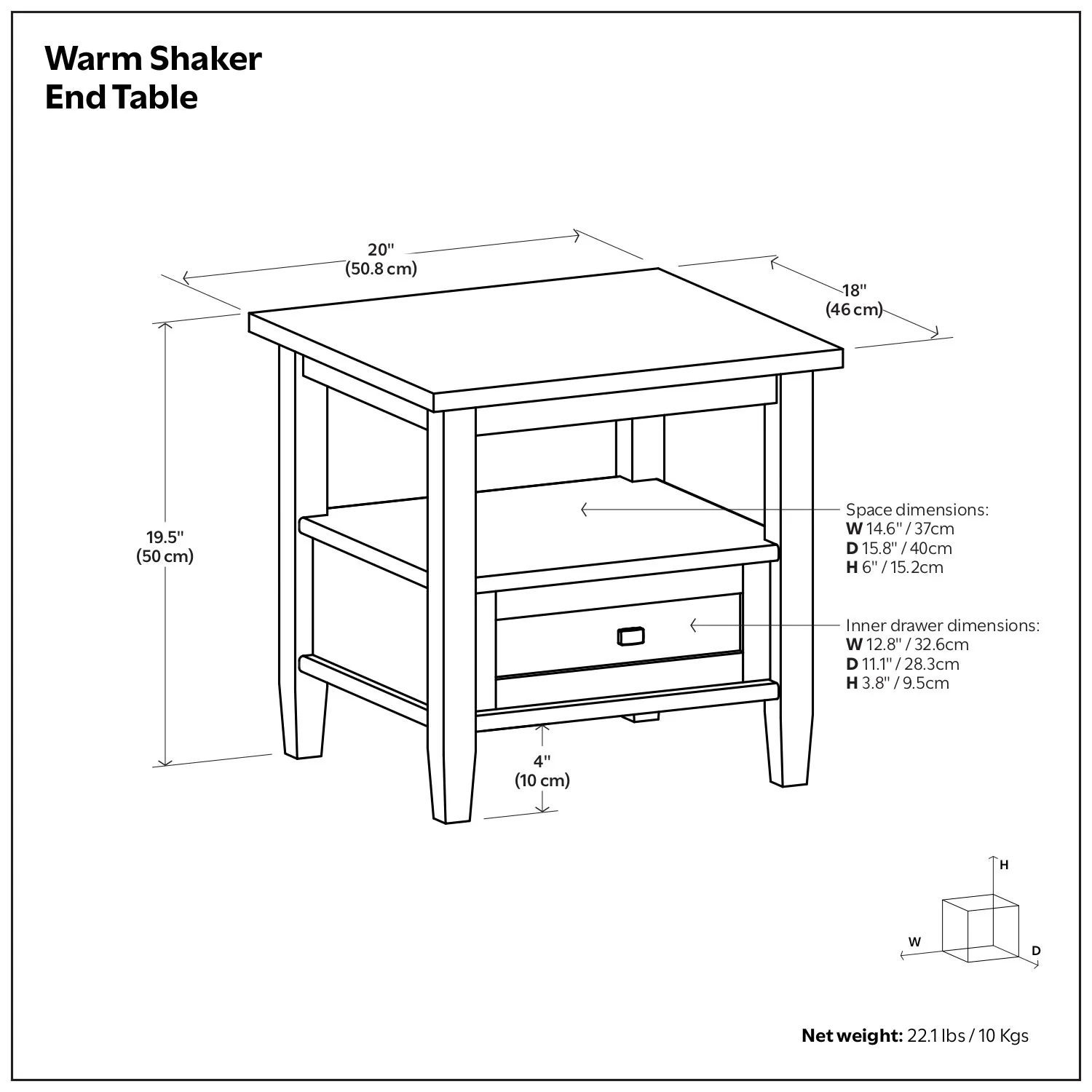 Warm Shaker - End Table - Warm Walnut Brown - Image 6