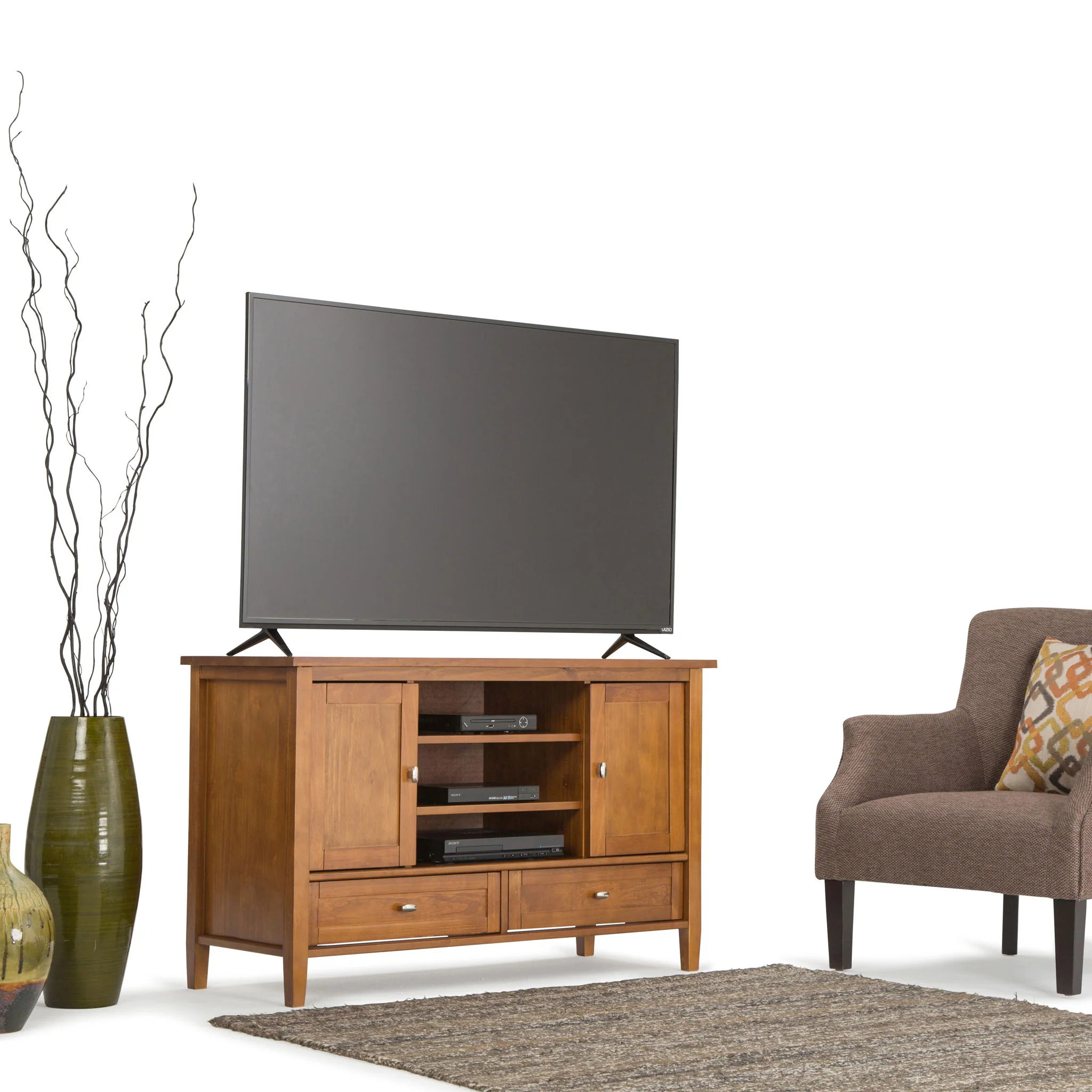 Warm Shaker - Transitional Style TV Media Stand - Image 7
