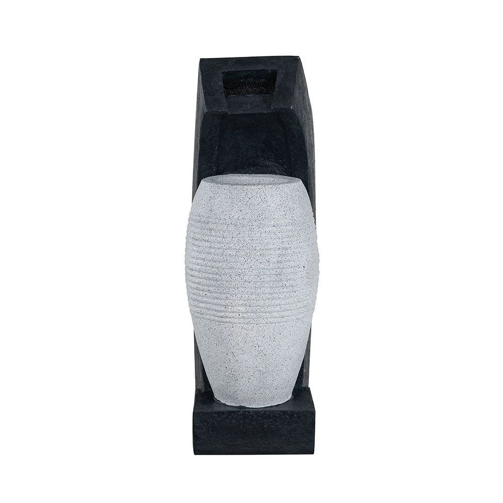 Water Fountain With Vase Design, With Light And Pump, For Indoor And Outdoor - Black / White - Image 7